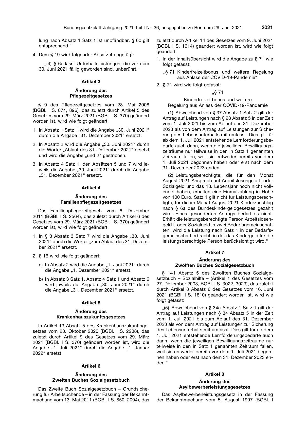 BGBl. 2021, Seite 2021 — Originalseite als Abbildung
