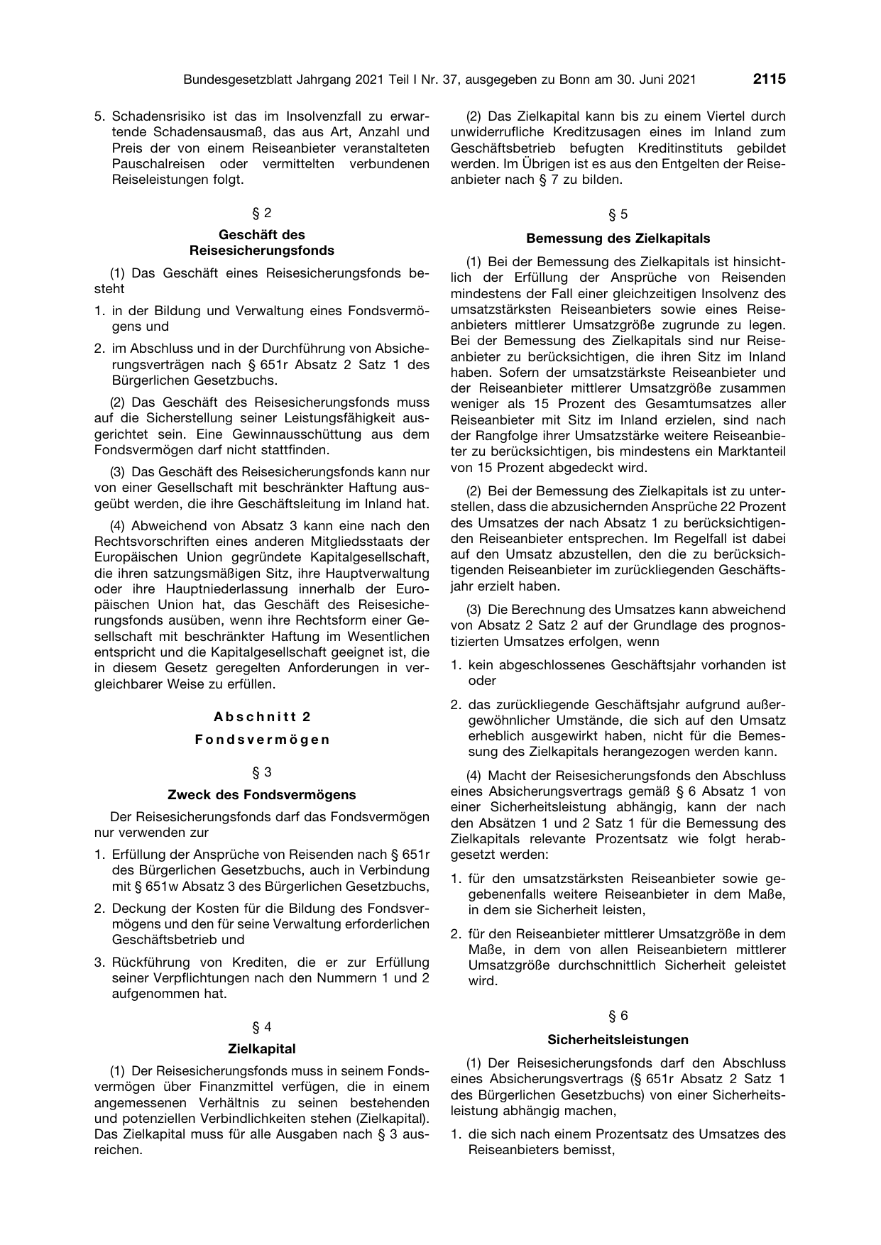 BGBl. 2021, Seite 2115 — Originalseite als Abbildung