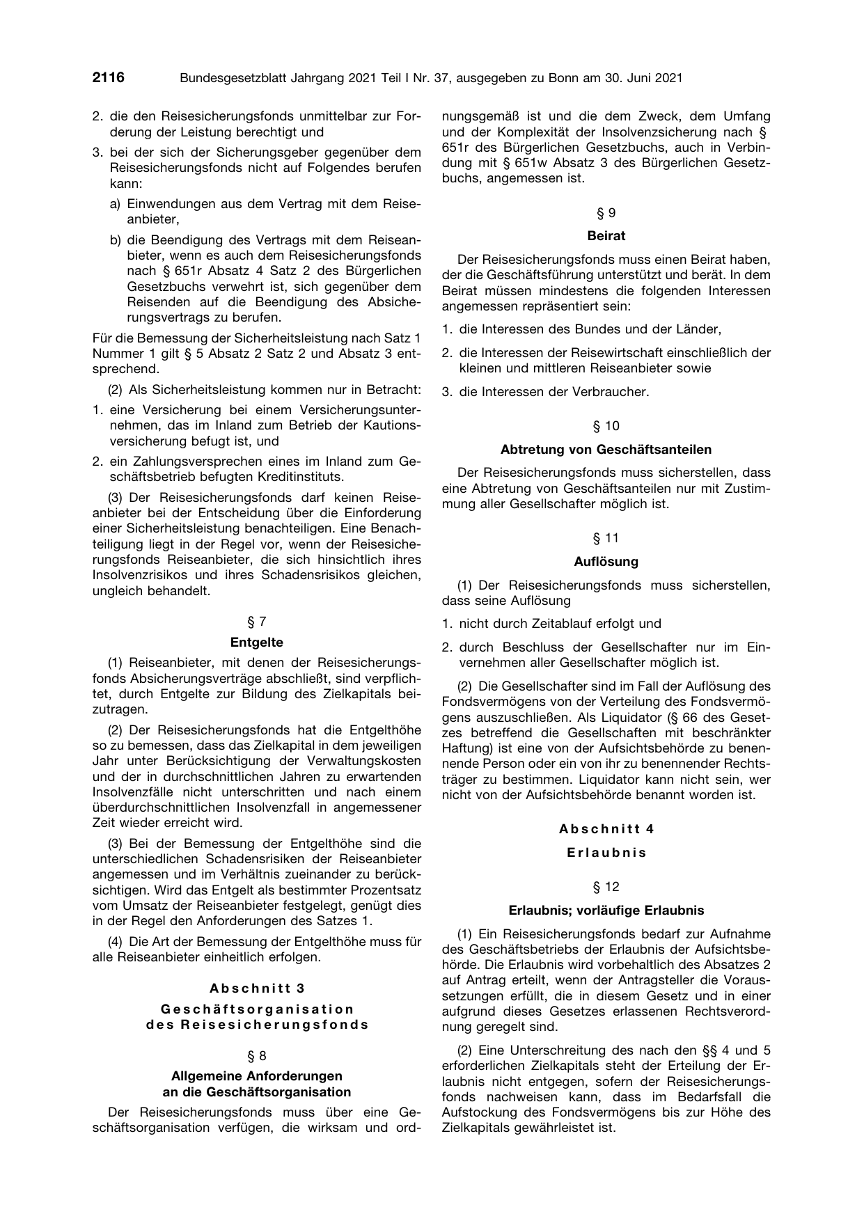 BGBl. 2021, Seite 2116 — Originalseite als Abbildung