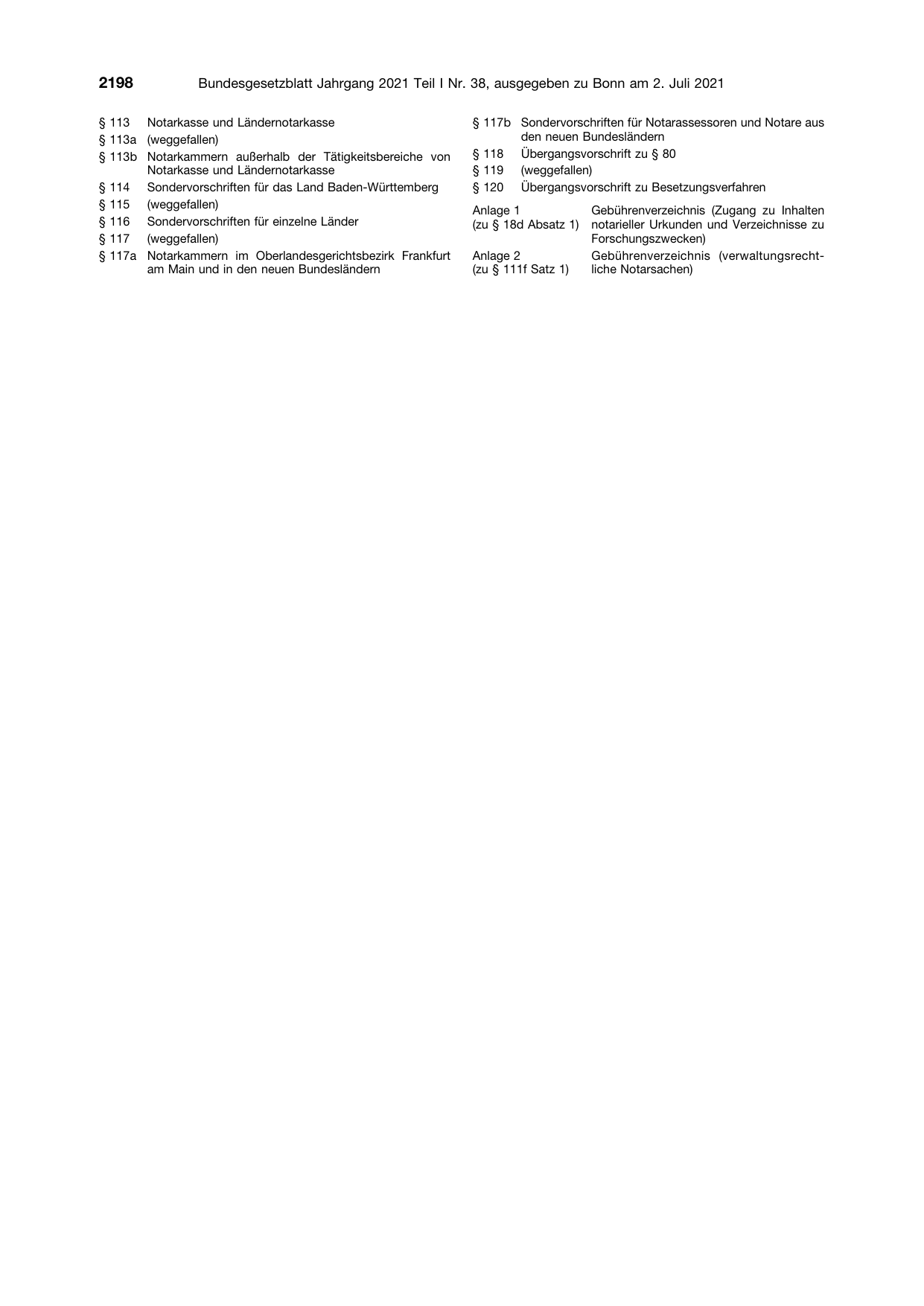 BGBl. 2021, Seite 2198 — Originalseite als Abbildung