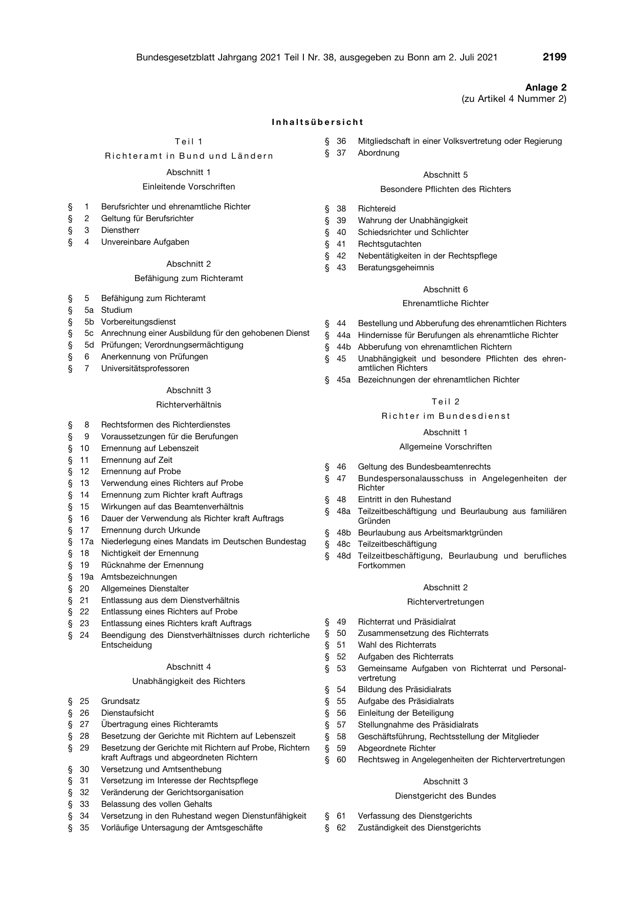BGBl. 2021, Seite 2199 — Originalseite als Abbildung