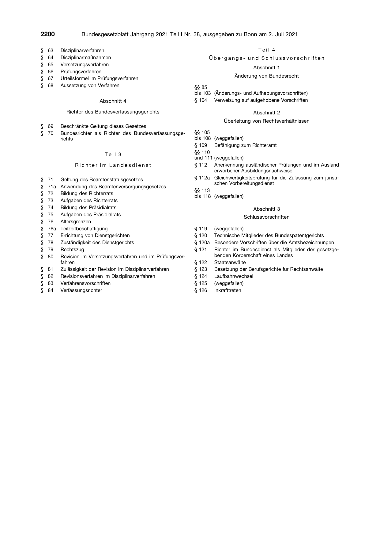 BGBl. 2021, Seite 2200 — Originalseite als Abbildung