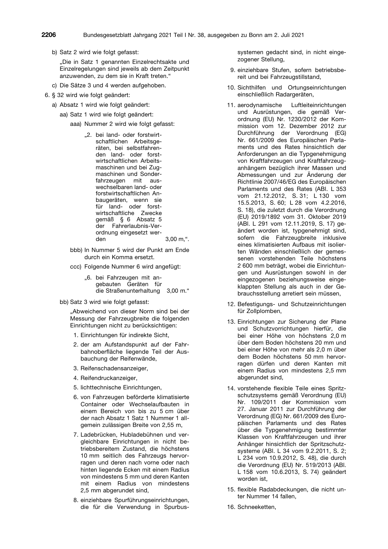 BGBl. 2021, Seite 2206 — Originalseite als Abbildung