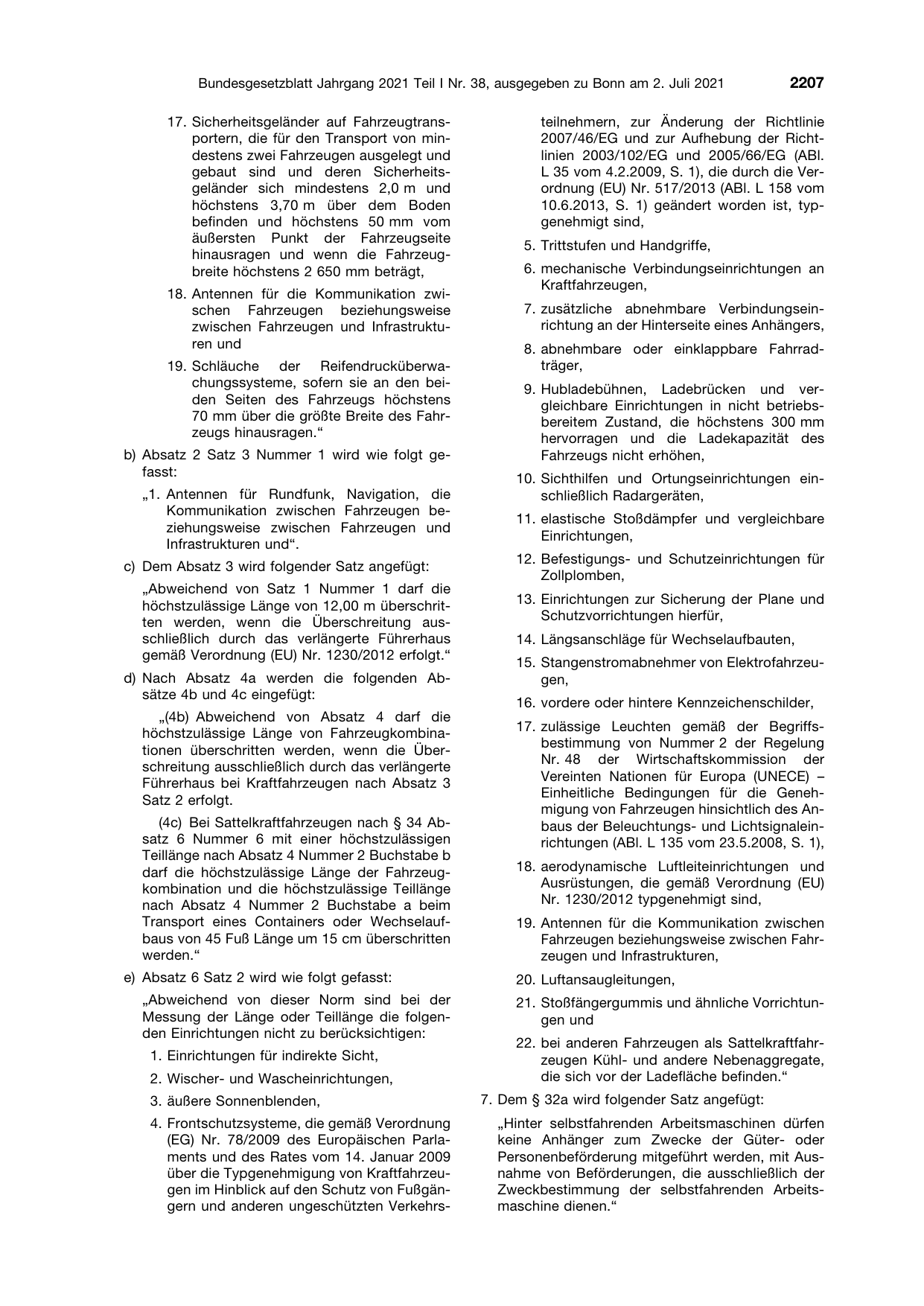 BGBl. 2021, Seite 2207 — Originalseite als Abbildung