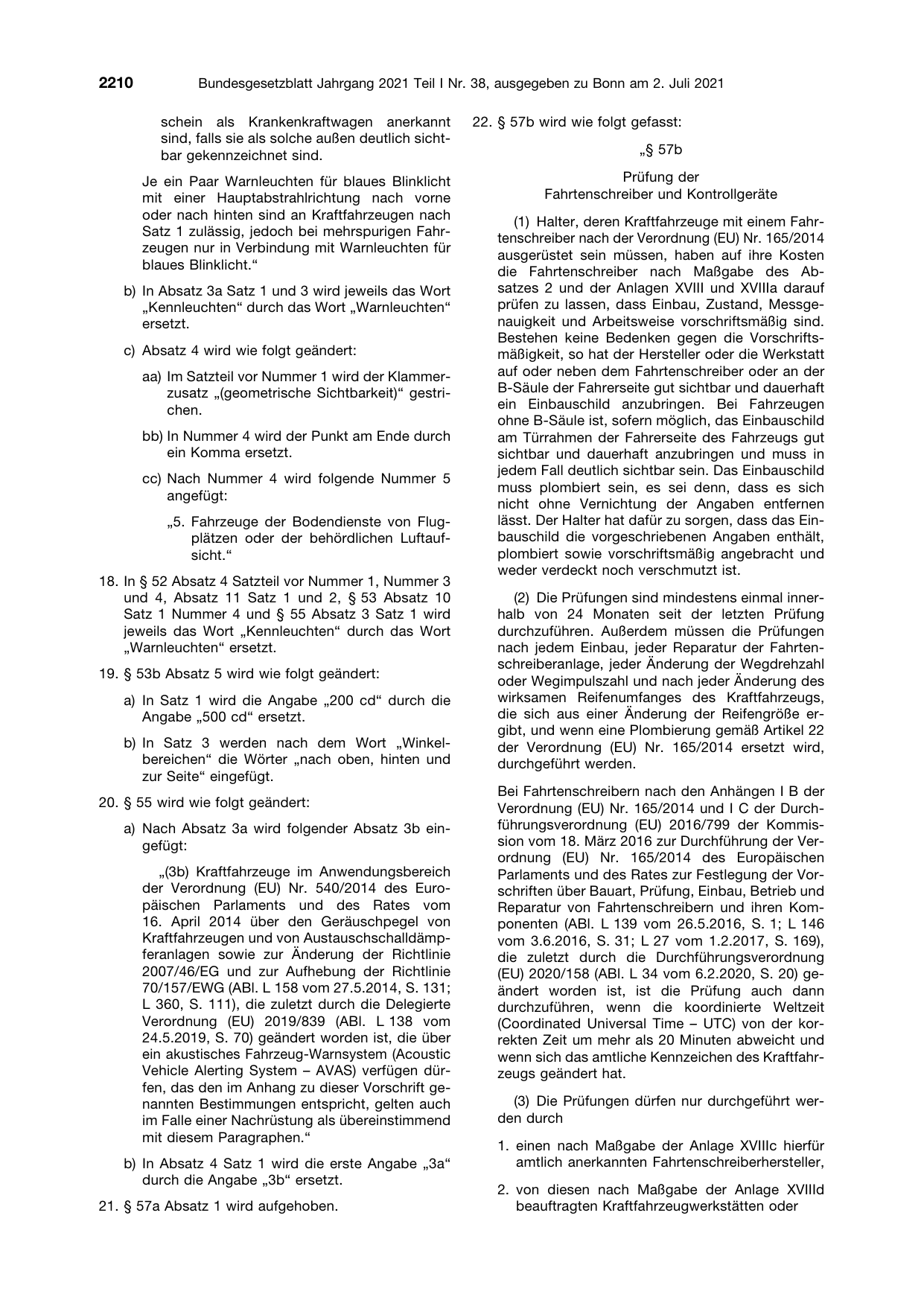 BGBl. 2021, Seite 2210 — Originalseite als Abbildung