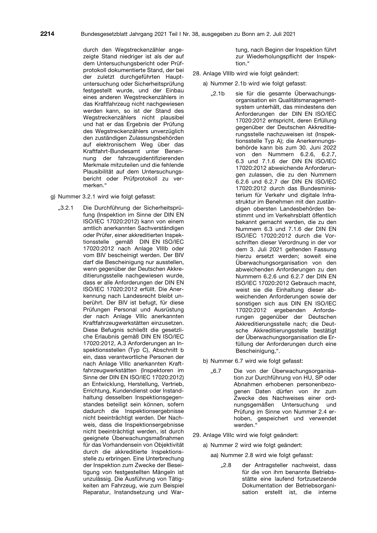 BGBl. 2021, Seite 2214 — Originalseite als Abbildung