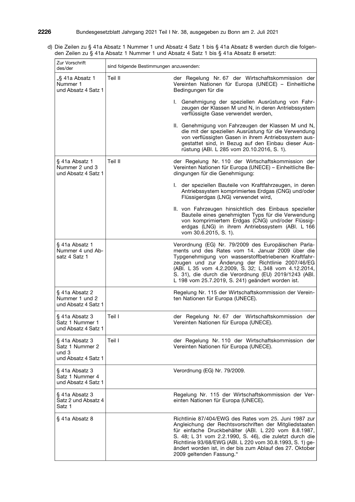 BGBl. 2021, Seite 2226 — Originalseite als Abbildung