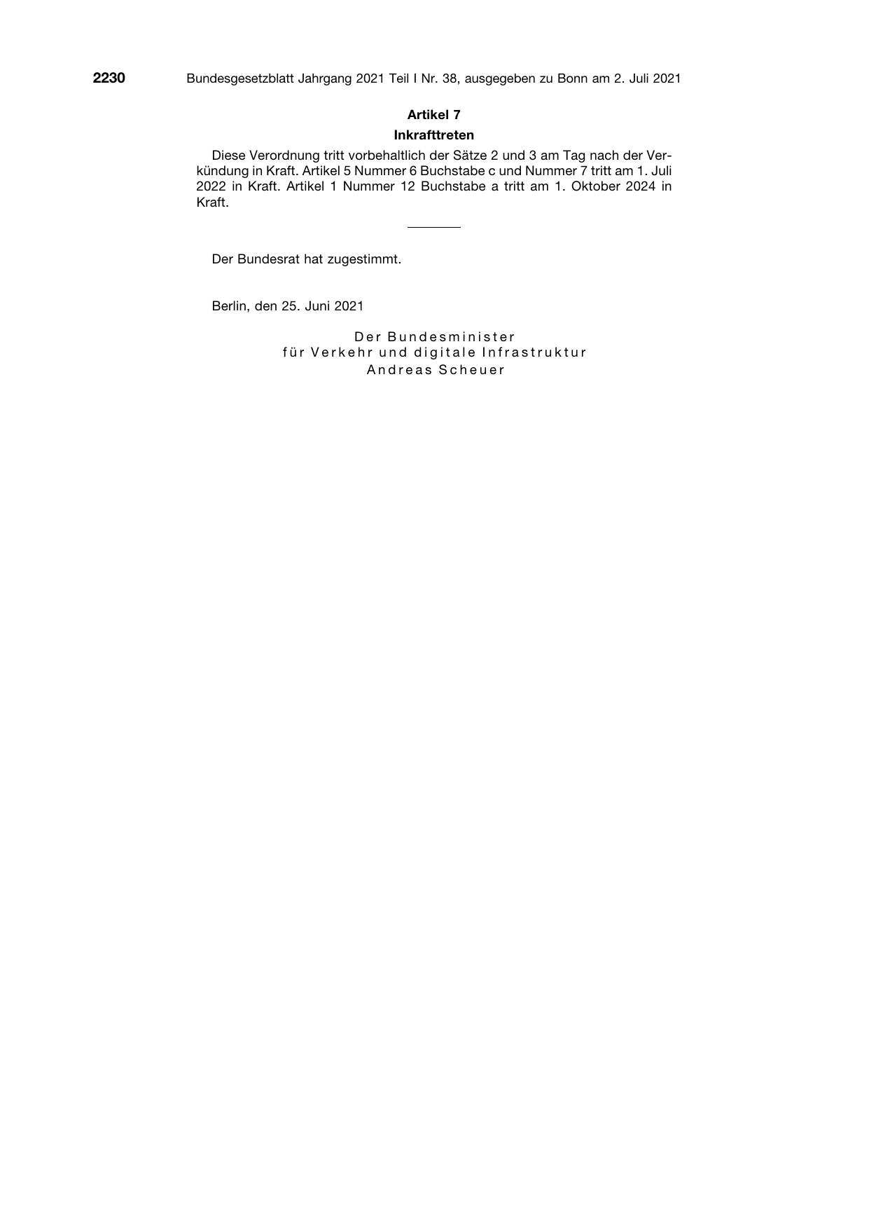 BGBl. 2021, Seite 2230 — Originalseite als Abbildung