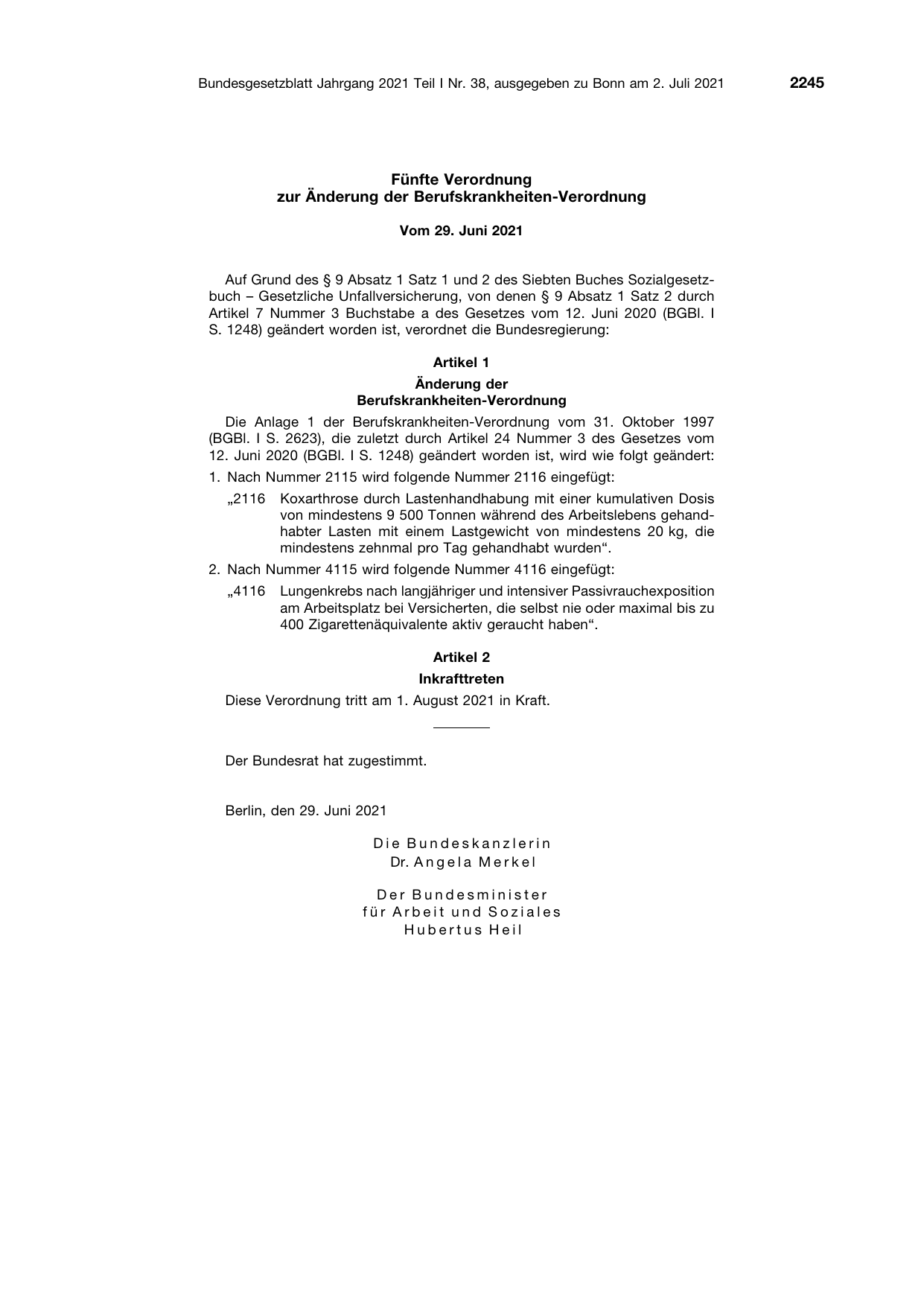 BGBl. 2021, Seite 2245 — Originalseite als Abbildung