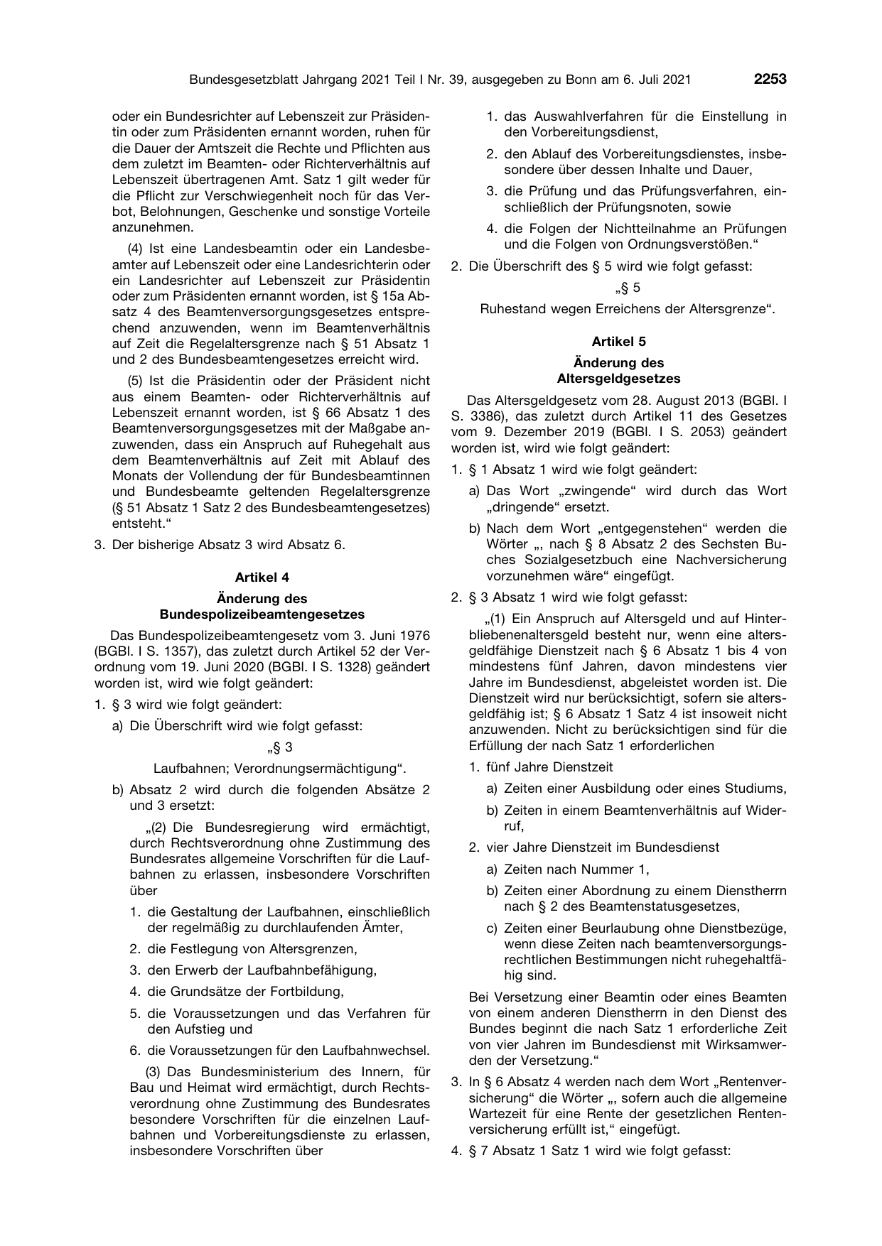 BGBl. 2021, Seite 2253 — Originalseite als Abbildung