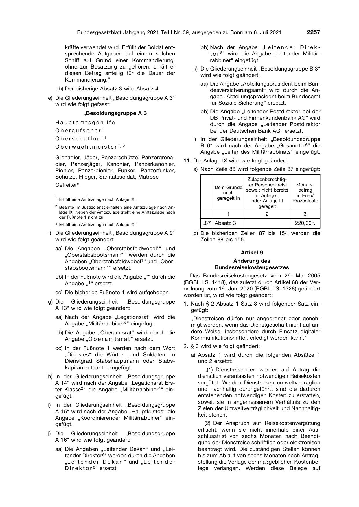 BGBl. 2021, Seite 2257 — Originalseite als Abbildung