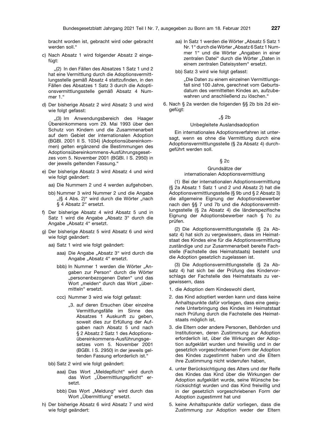 BGBl. 2021, Seite 227 — Originalseite als Abbildung