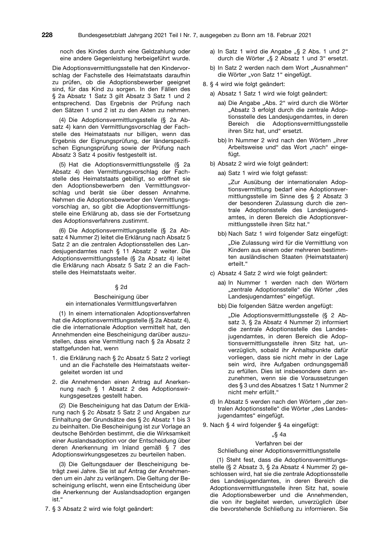 BGBl. 2021, Seite 228 — Originalseite als Abbildung