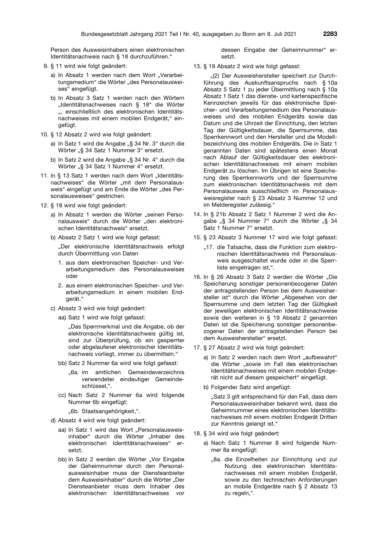 BGBl. 2021, Seite 2283 — Originalseite als Abbildung