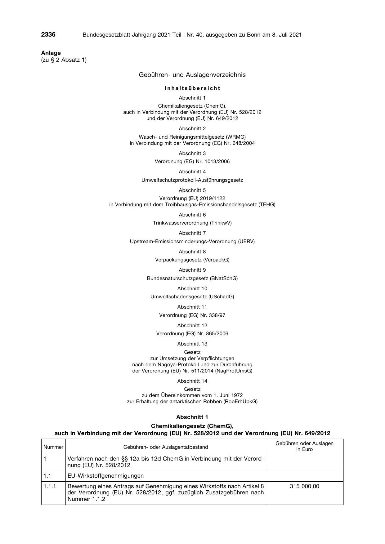 BGBl. 2021, Seite 2336 — Originalseite als Abbildung