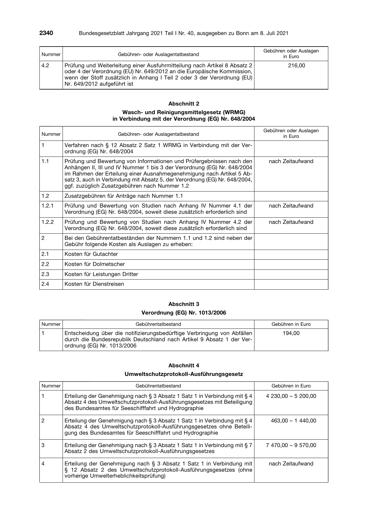 BGBl. 2021, Seite 2340 — Originalseite als Abbildung