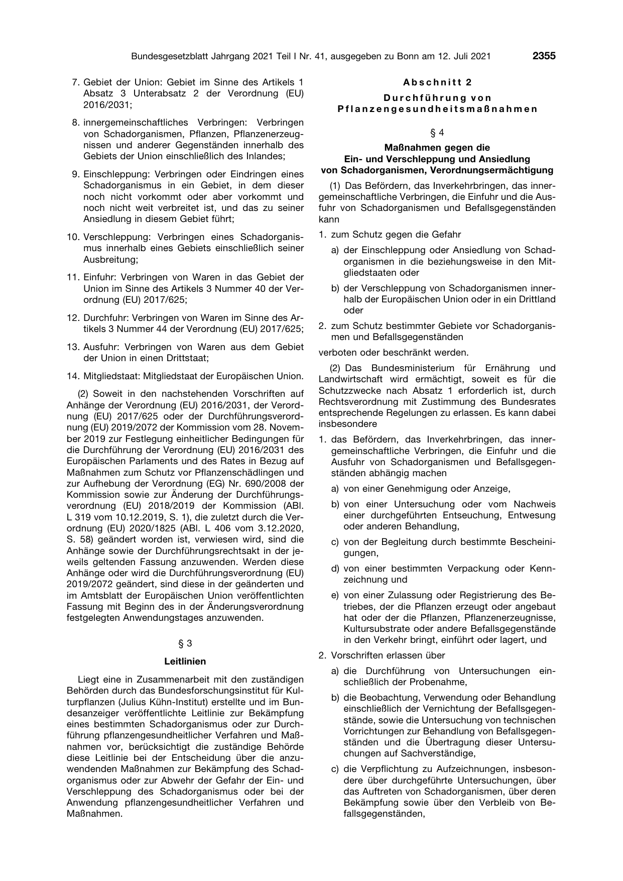 BGBl. 2021, Seite 2355 — Originalseite als Abbildung