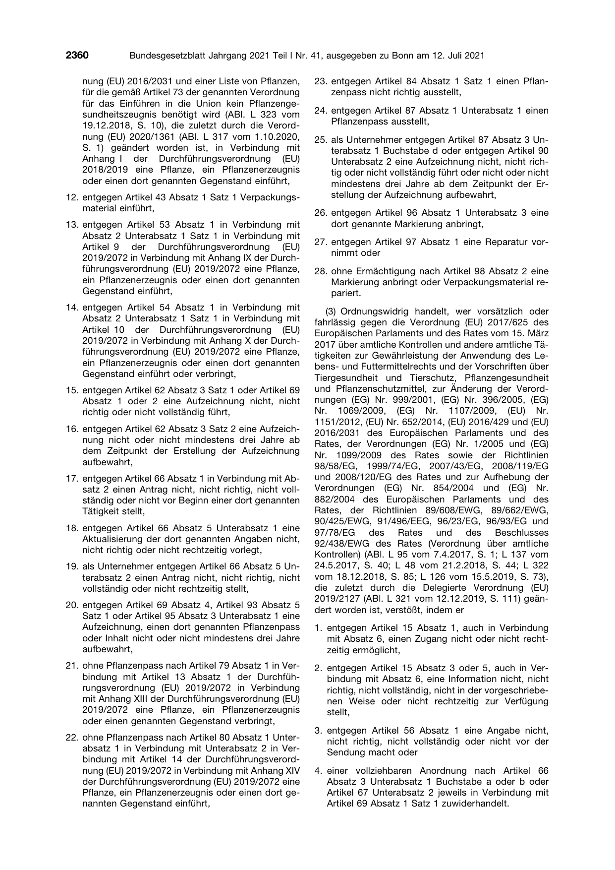BGBl. 2021, Seite 2360 — Originalseite als Abbildung