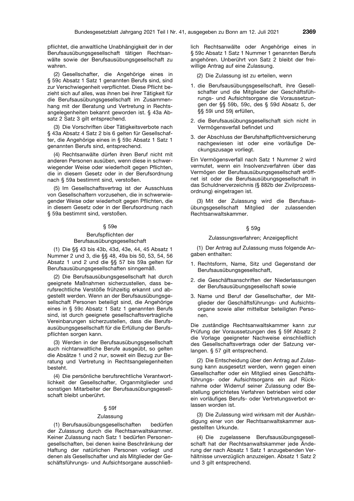 BGBl. 2021, Seite 2369 — Originalseite als Abbildung