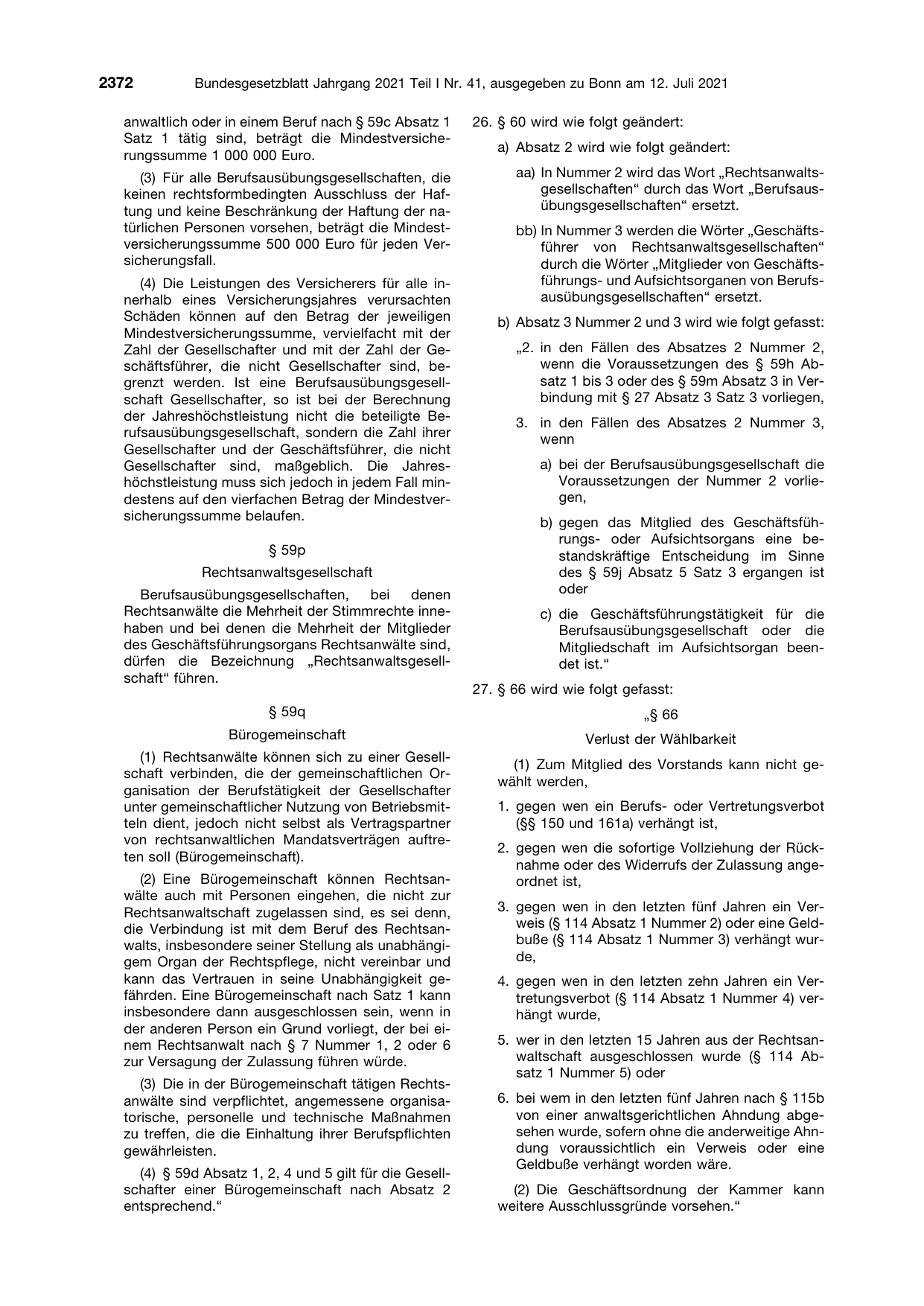 BGBl. 2021, Seite 2372 — Originalseite als Abbildung