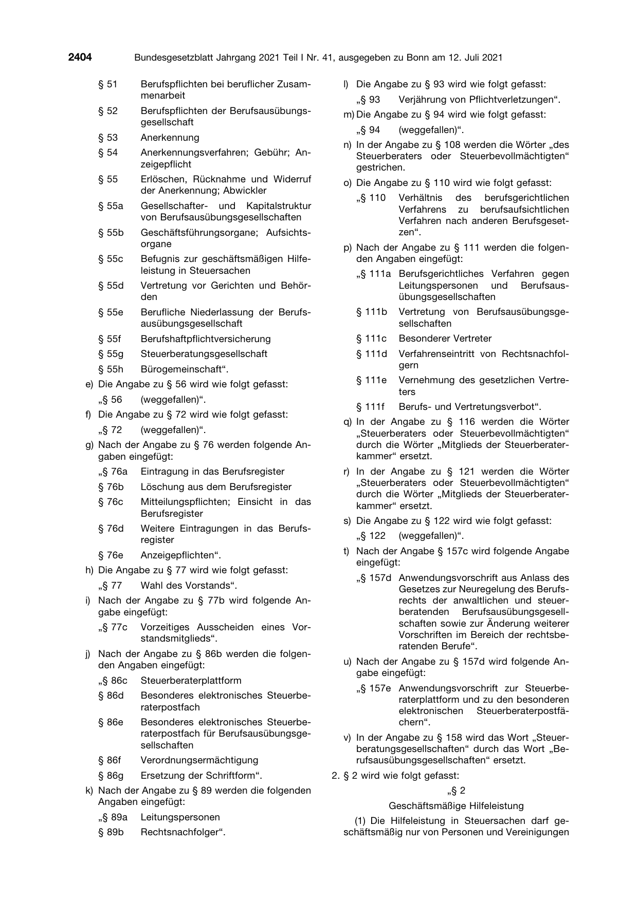 BGBl. 2021, Seite 2404 — Originalseite als Abbildung