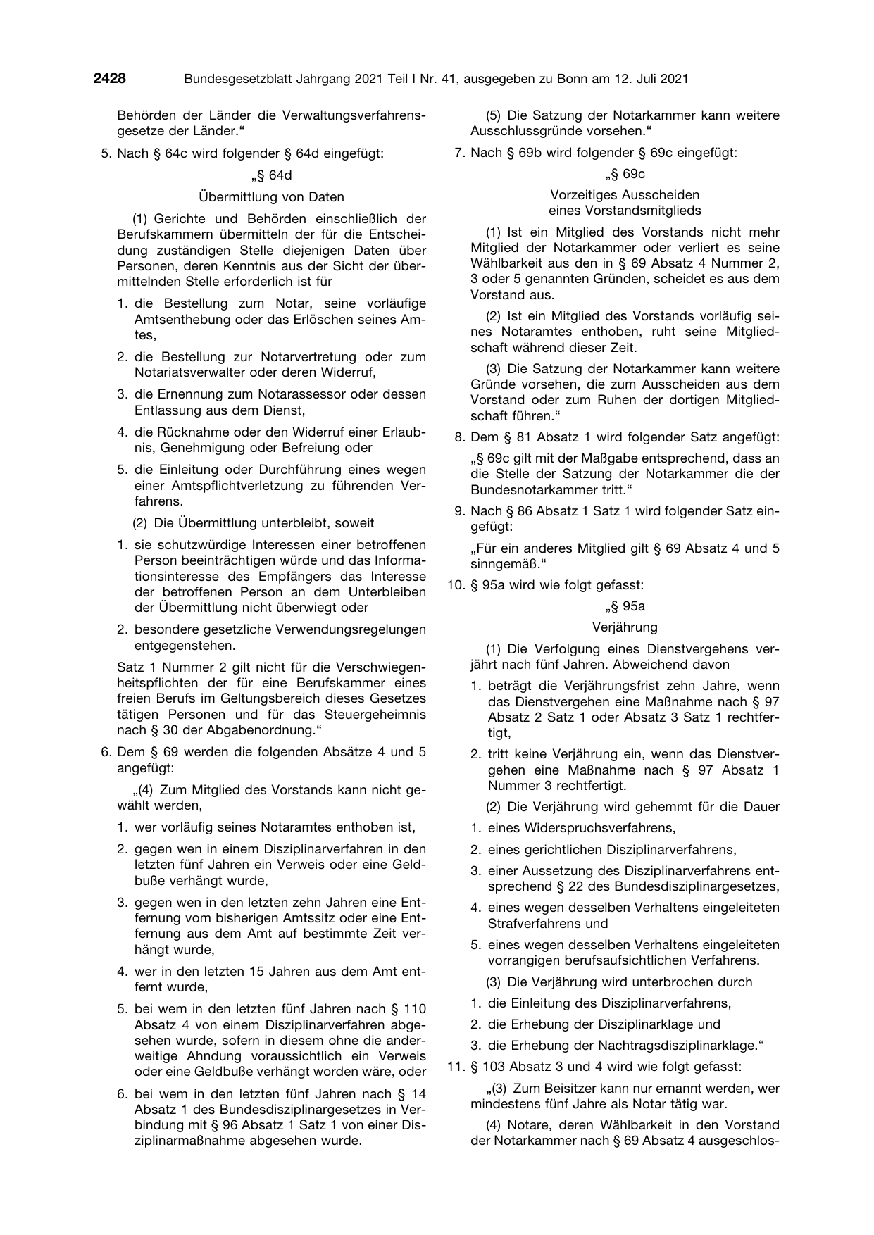 BGBl. 2021, Seite 2428 — Originalseite als Abbildung