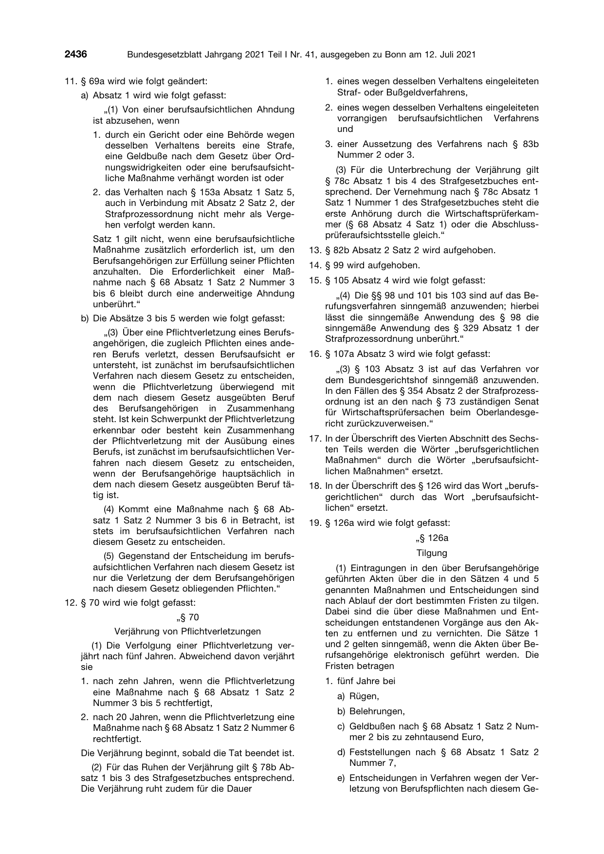 BGBl. 2021, Seite 2436 — Originalseite als Abbildung