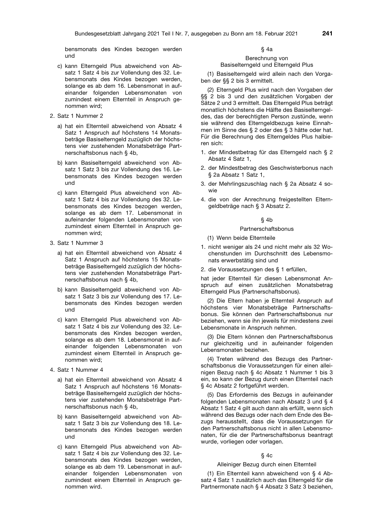BGBl. 2021, Seite 241 — Originalseite als Abbildung