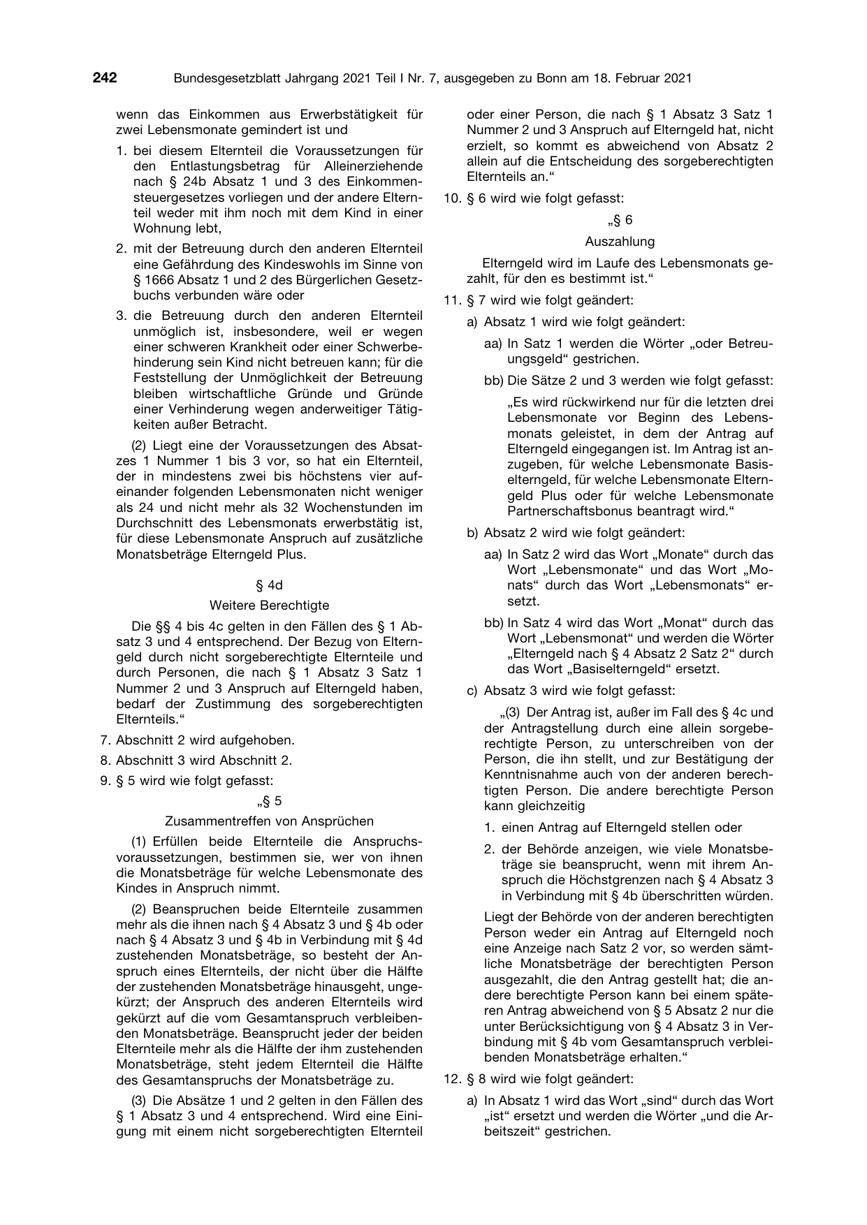 BGBl. 2021, Seite 242 — Originalseite als Abbildung