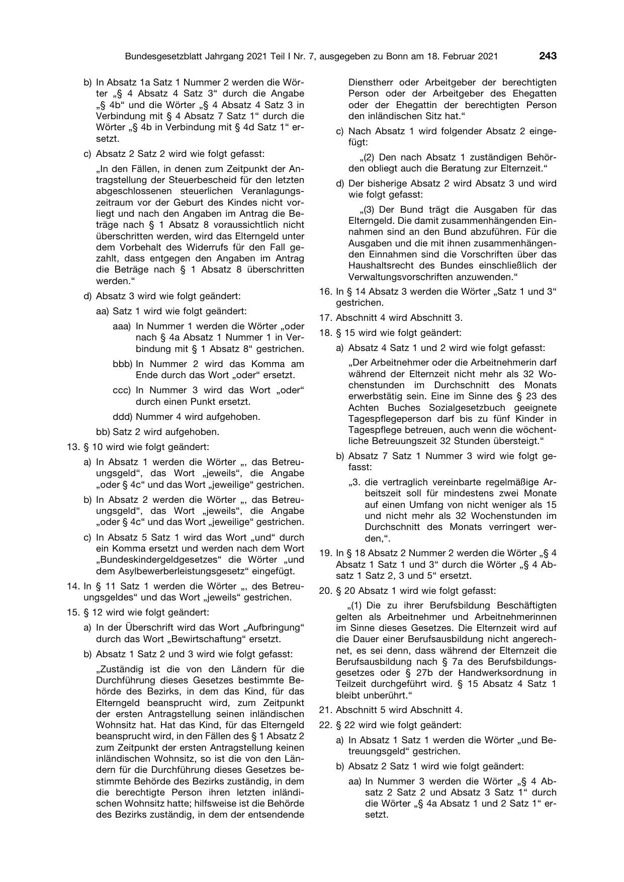 BGBl. 2021, Seite 243 — Originalseite als Abbildung