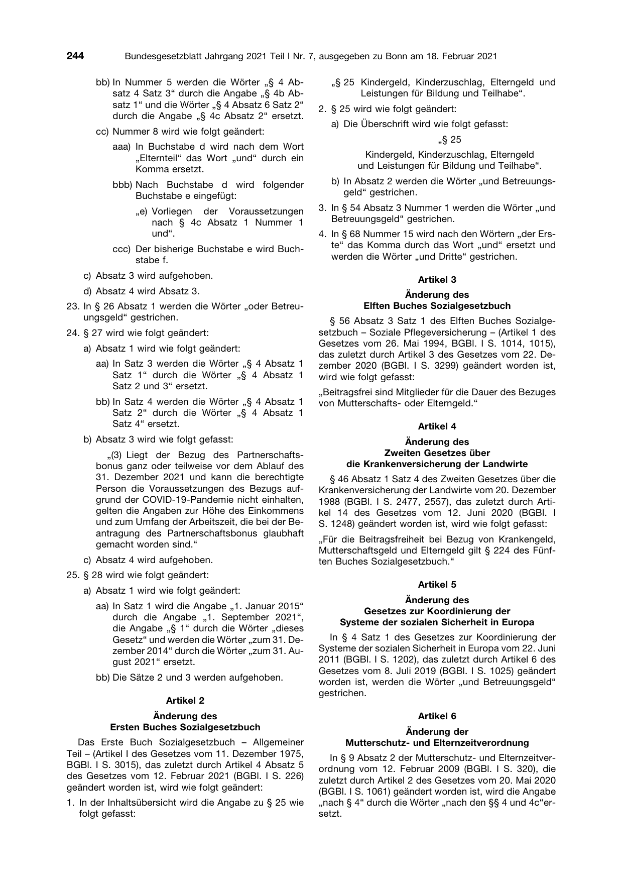 BGBl. 2021, Seite 244 — Originalseite als Abbildung