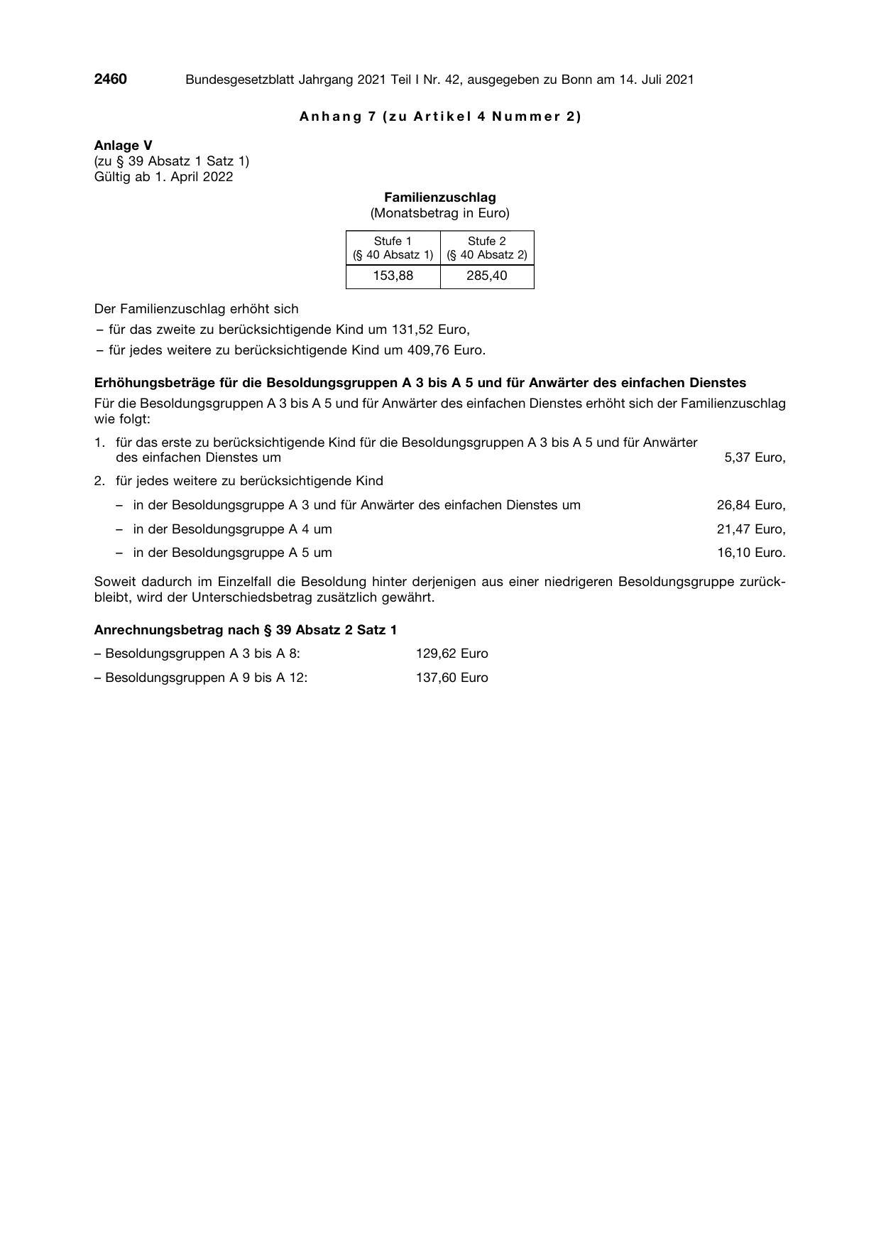 BGBl. 2021, Seite 2460 — Originalseite als Abbildung