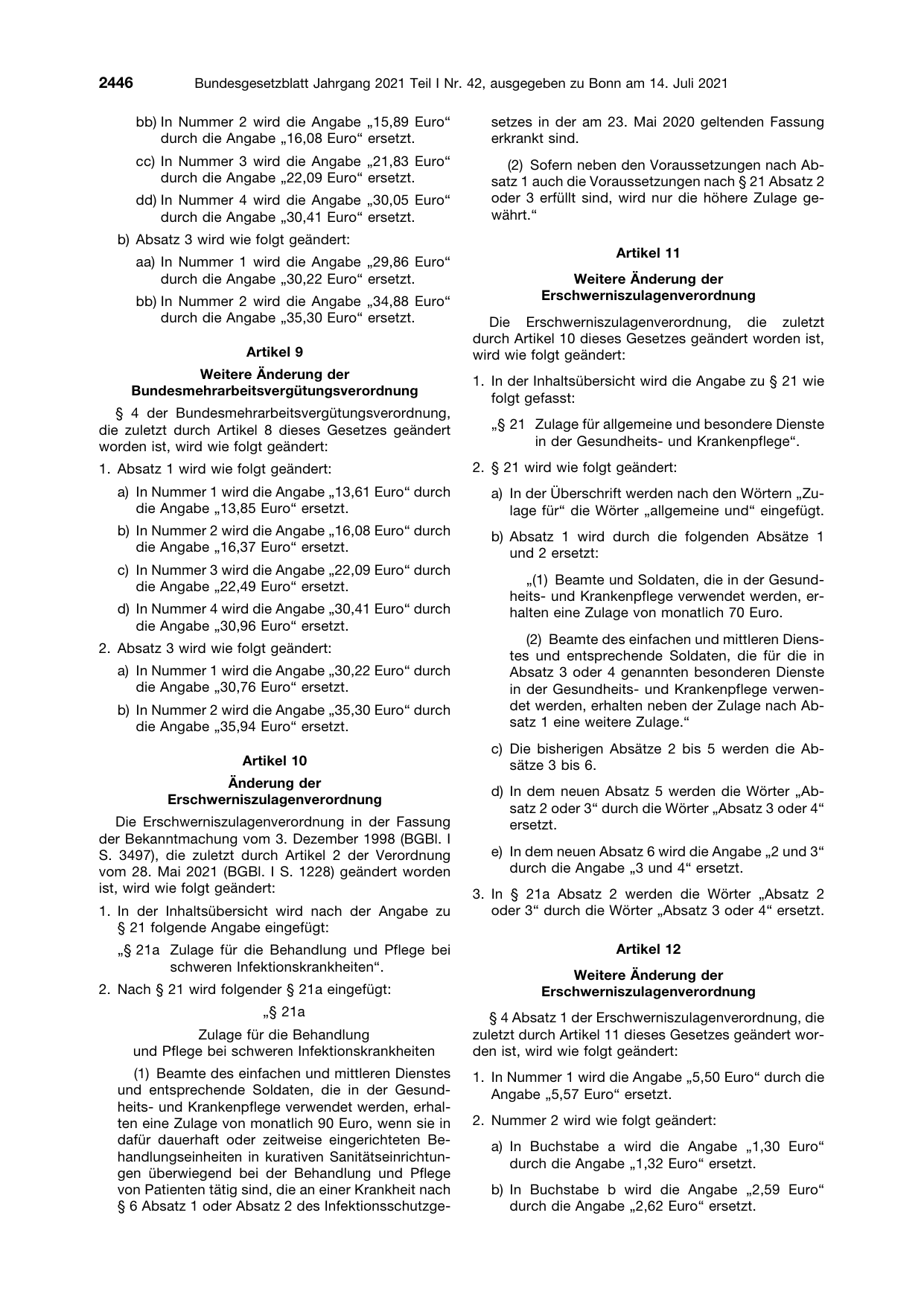 BGBl. 2021, Seite 2446 — Originalseite als Abbildung