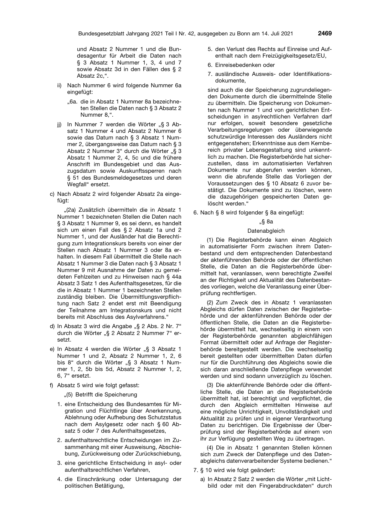 BGBl. 2021, Seite 2469 — Originalseite als Abbildung