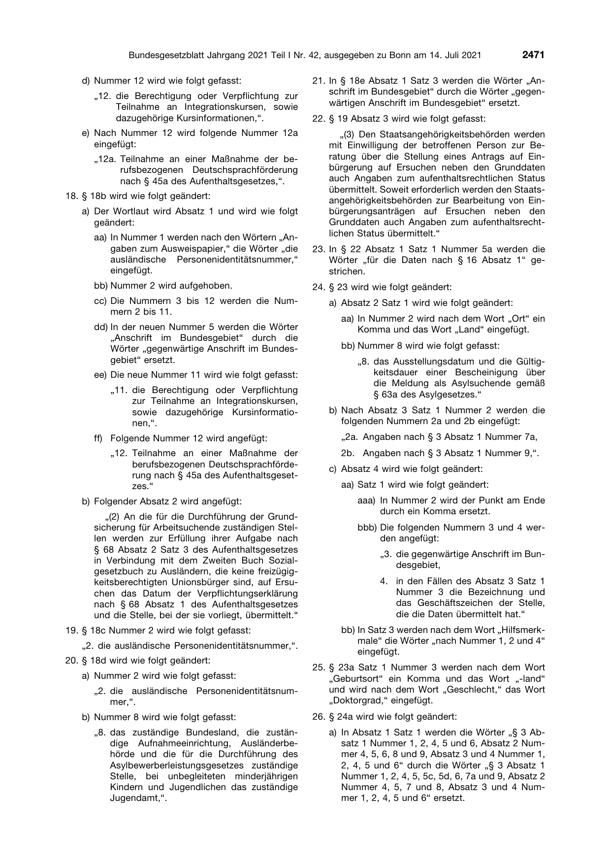 BGBl. 2021, Seite 2471 — Originalseite als Abbildung