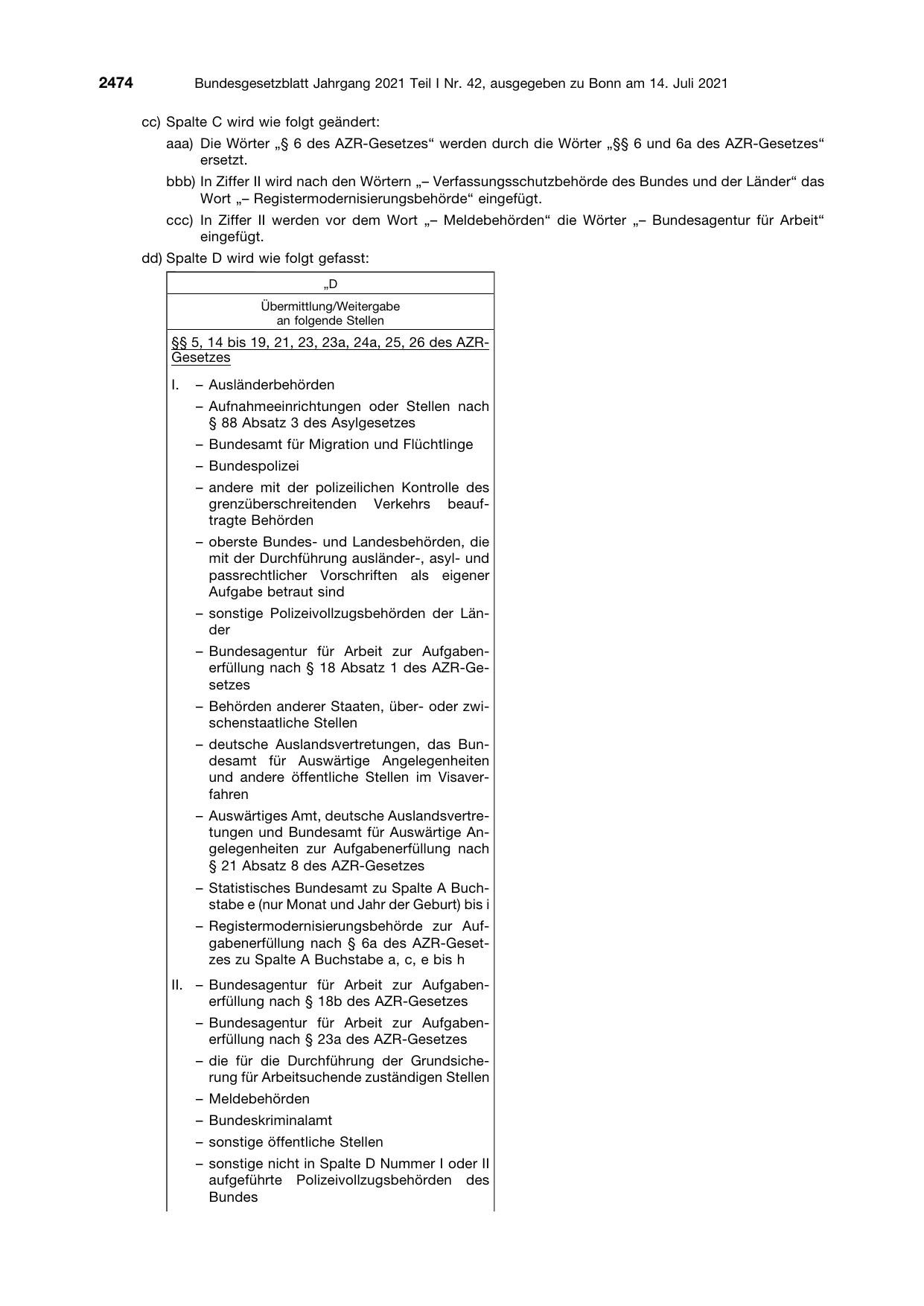 BGBl. 2021, Seite 2474 — Originalseite als Abbildung