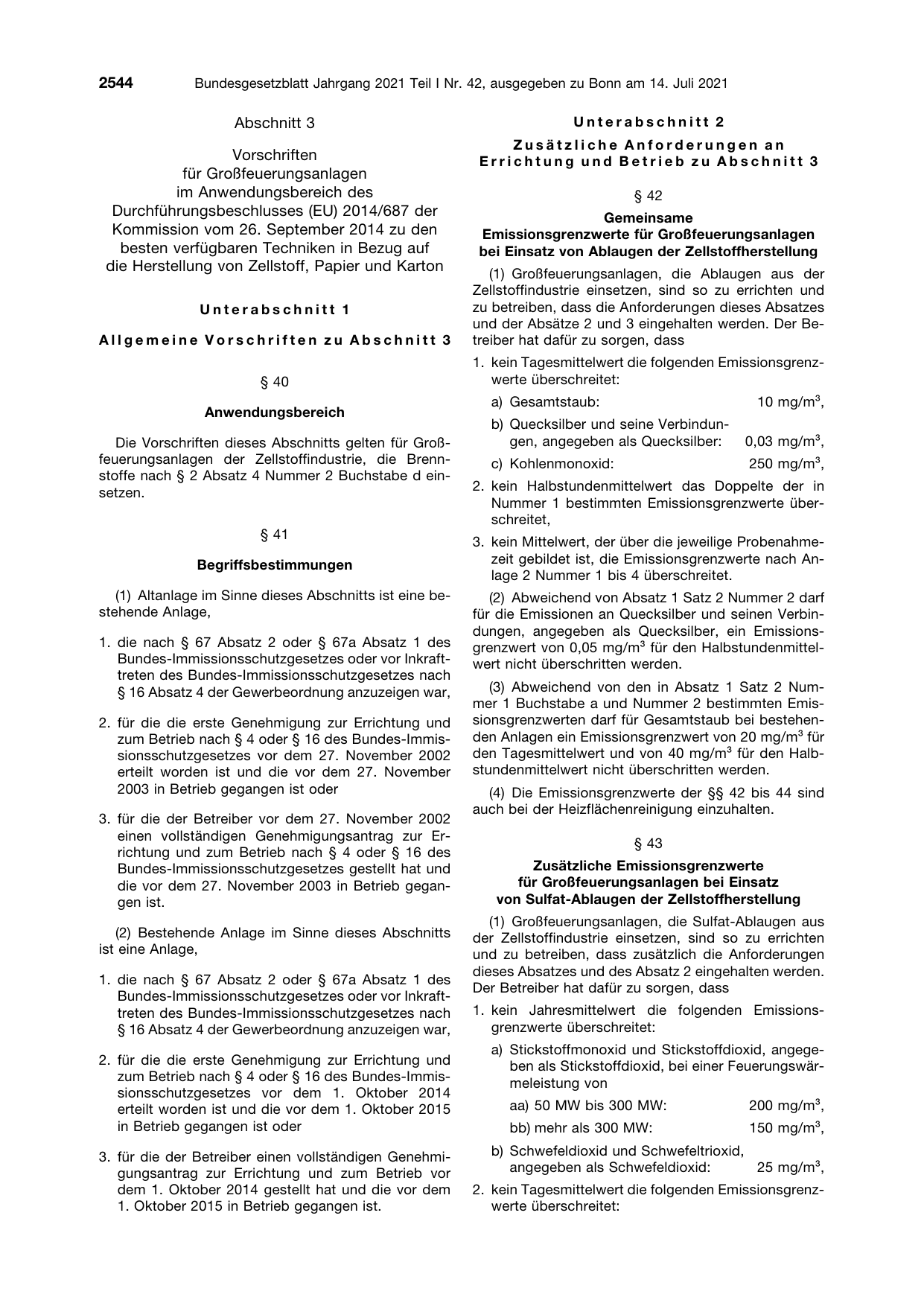 BGBl. 2021, Seite 2544 — Originalseite als Abbildung