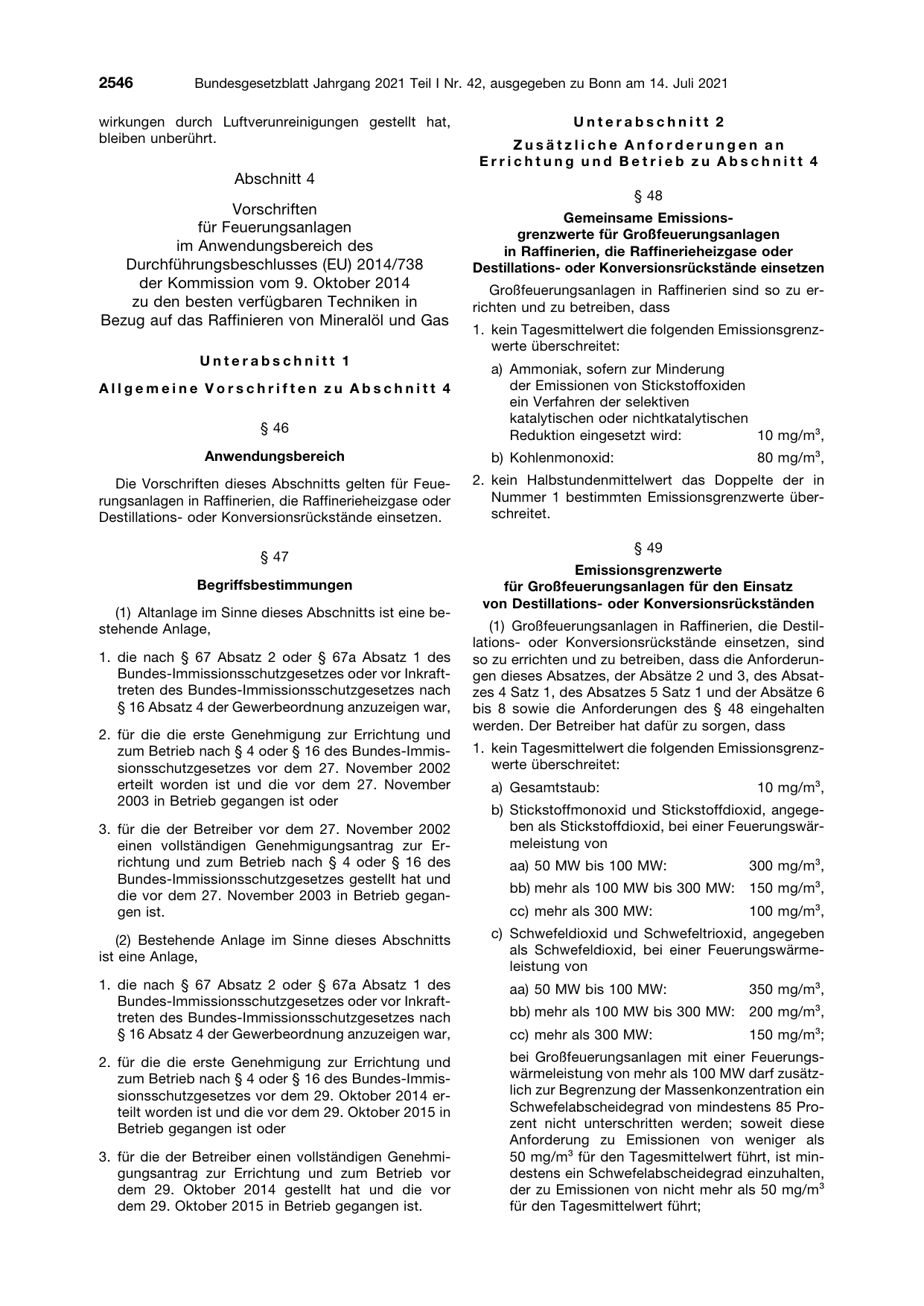 BGBl. 2021, Seite 2546 — Originalseite als Abbildung