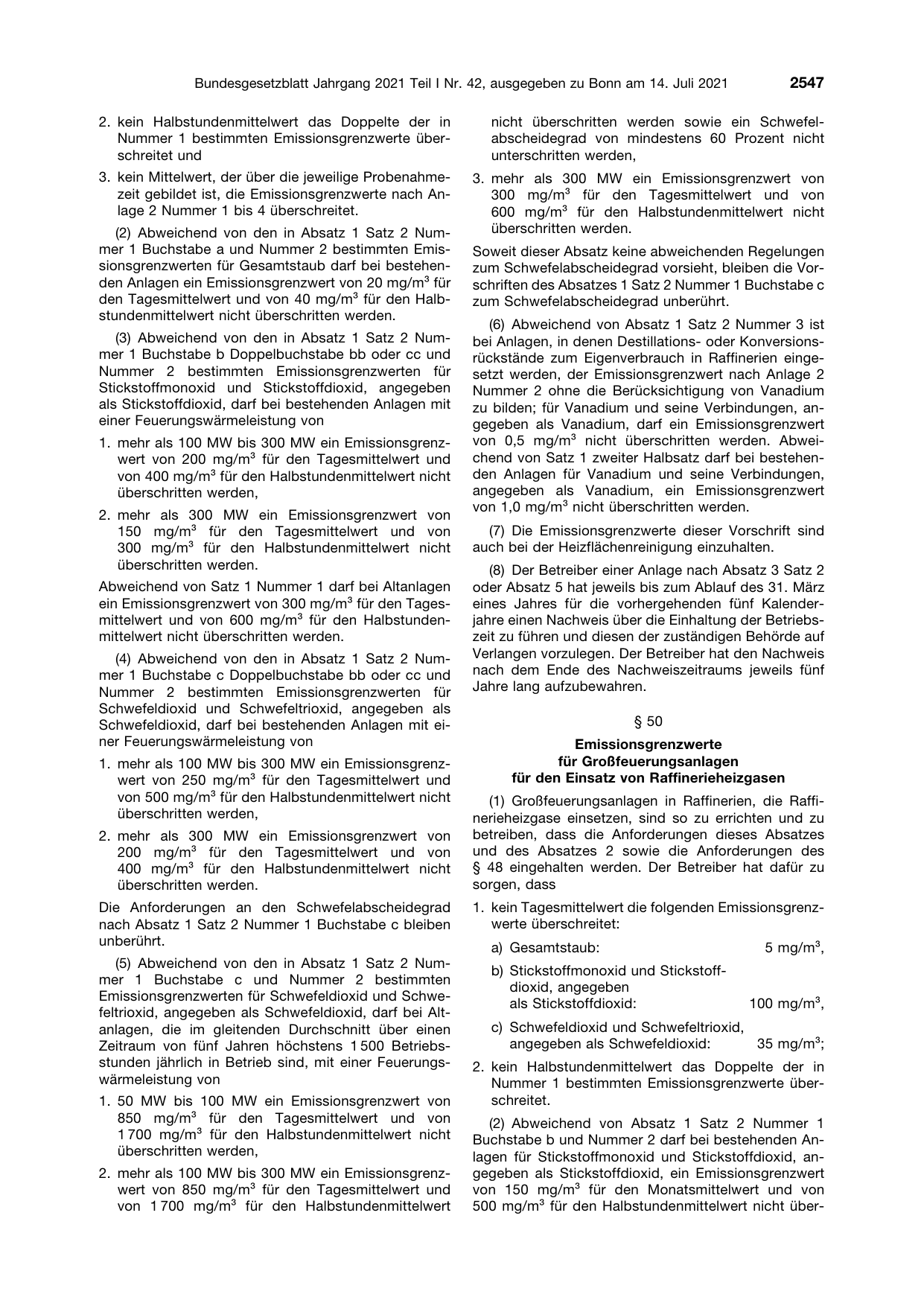 BGBl. 2021, Seite 2547 — Originalseite als Abbildung