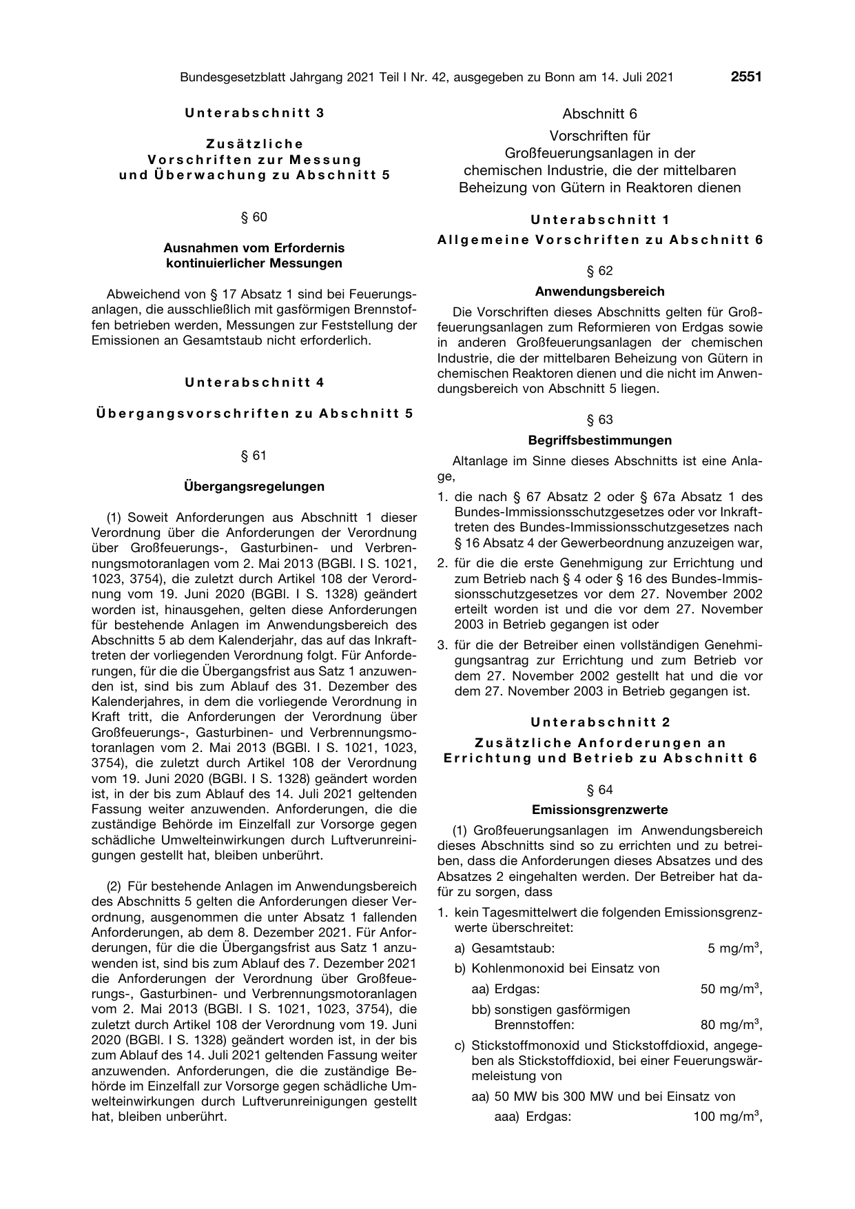BGBl. 2021, Seite 2551 — Originalseite als Abbildung