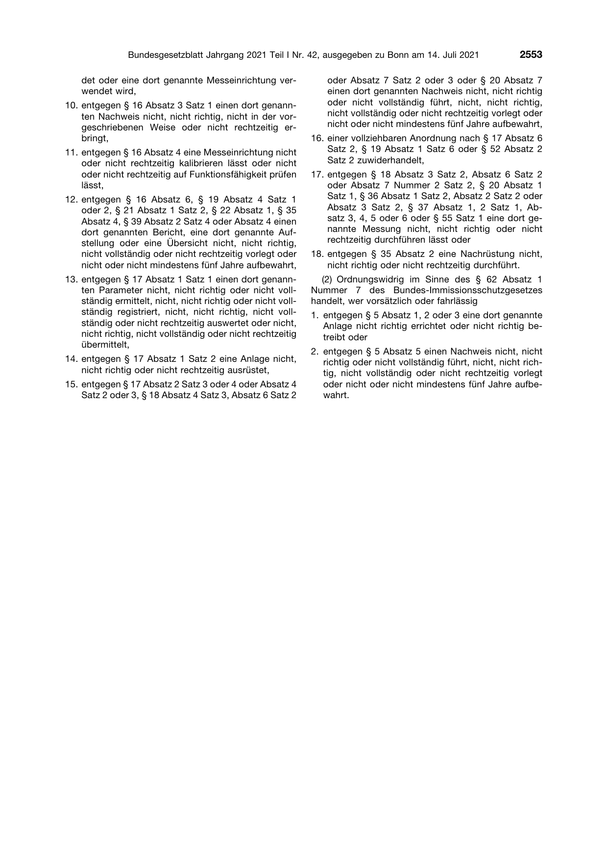 BGBl. 2021, Seite 2553 — Originalseite als Abbildung