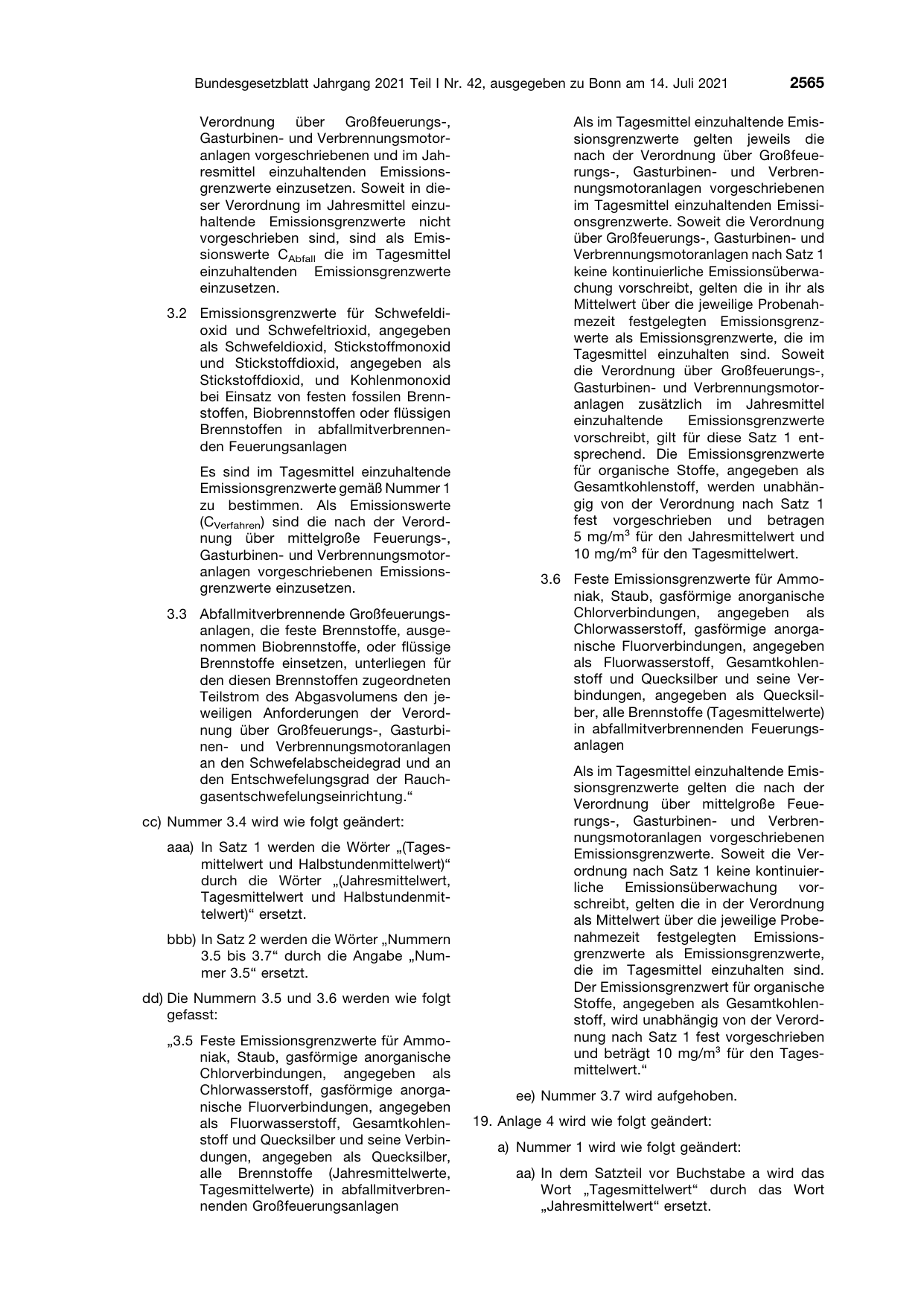 BGBl. 2021, Seite 2565 — Originalseite als Abbildung