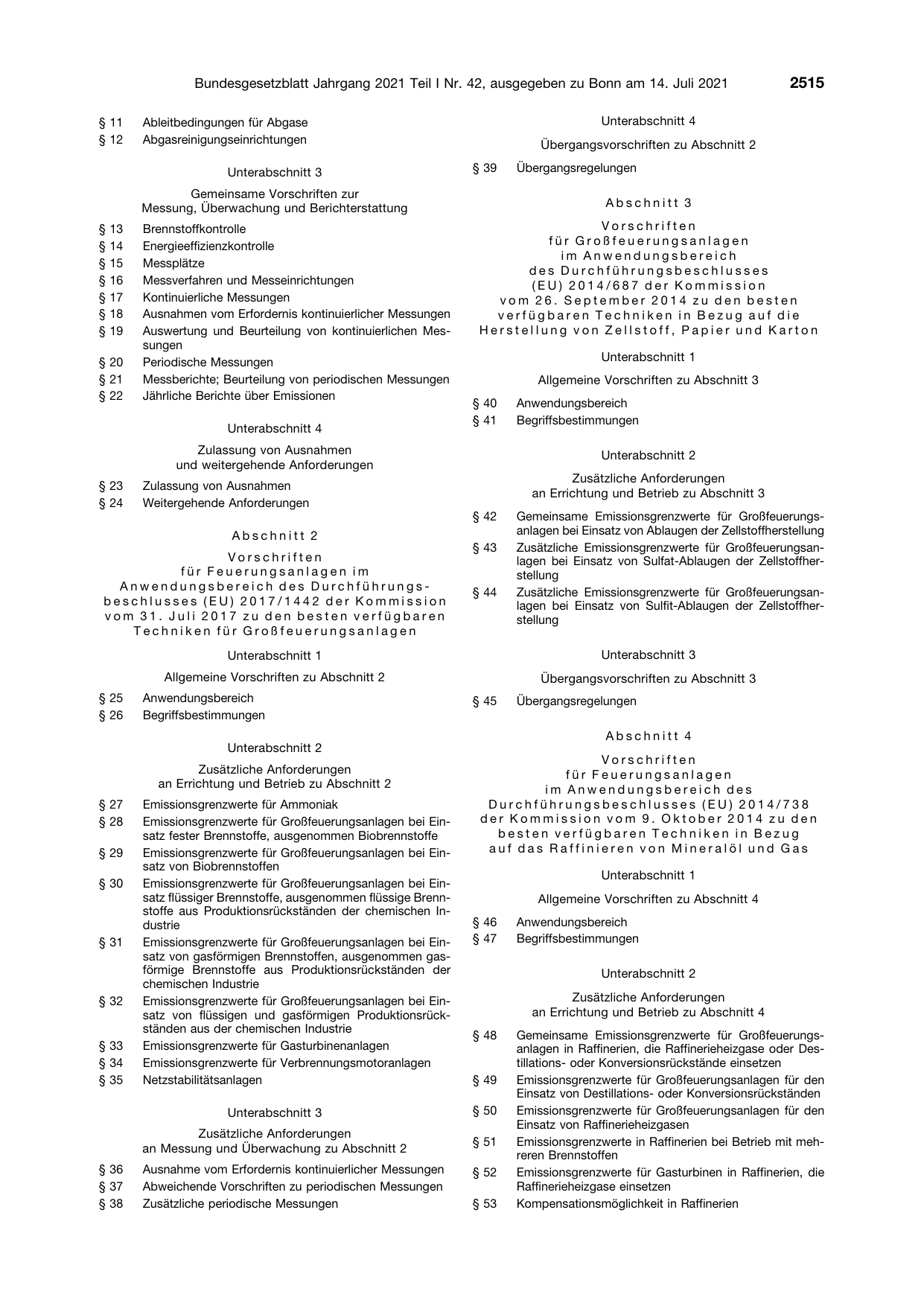 BGBl. 2021, Seite 2515 — Originalseite als Abbildung