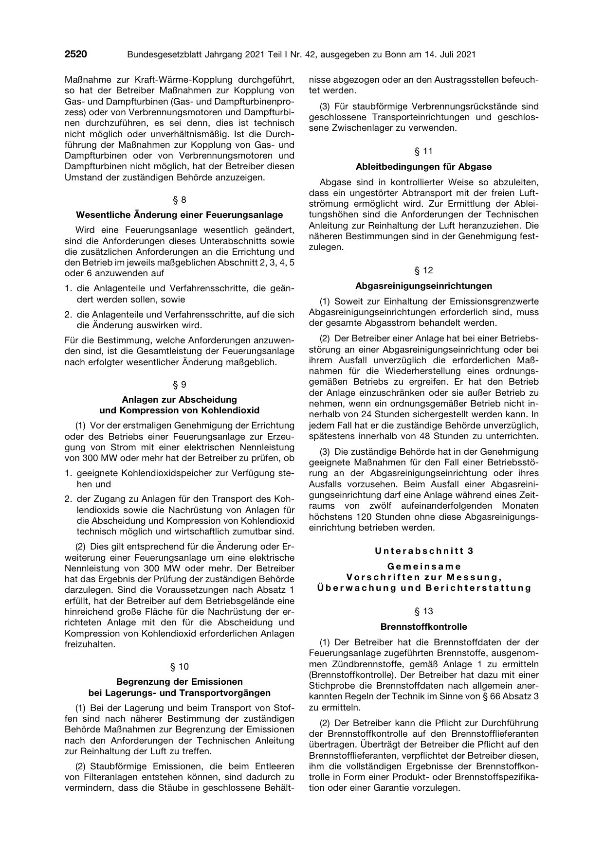 BGBl. 2021, Seite 2520 — Originalseite als Abbildung