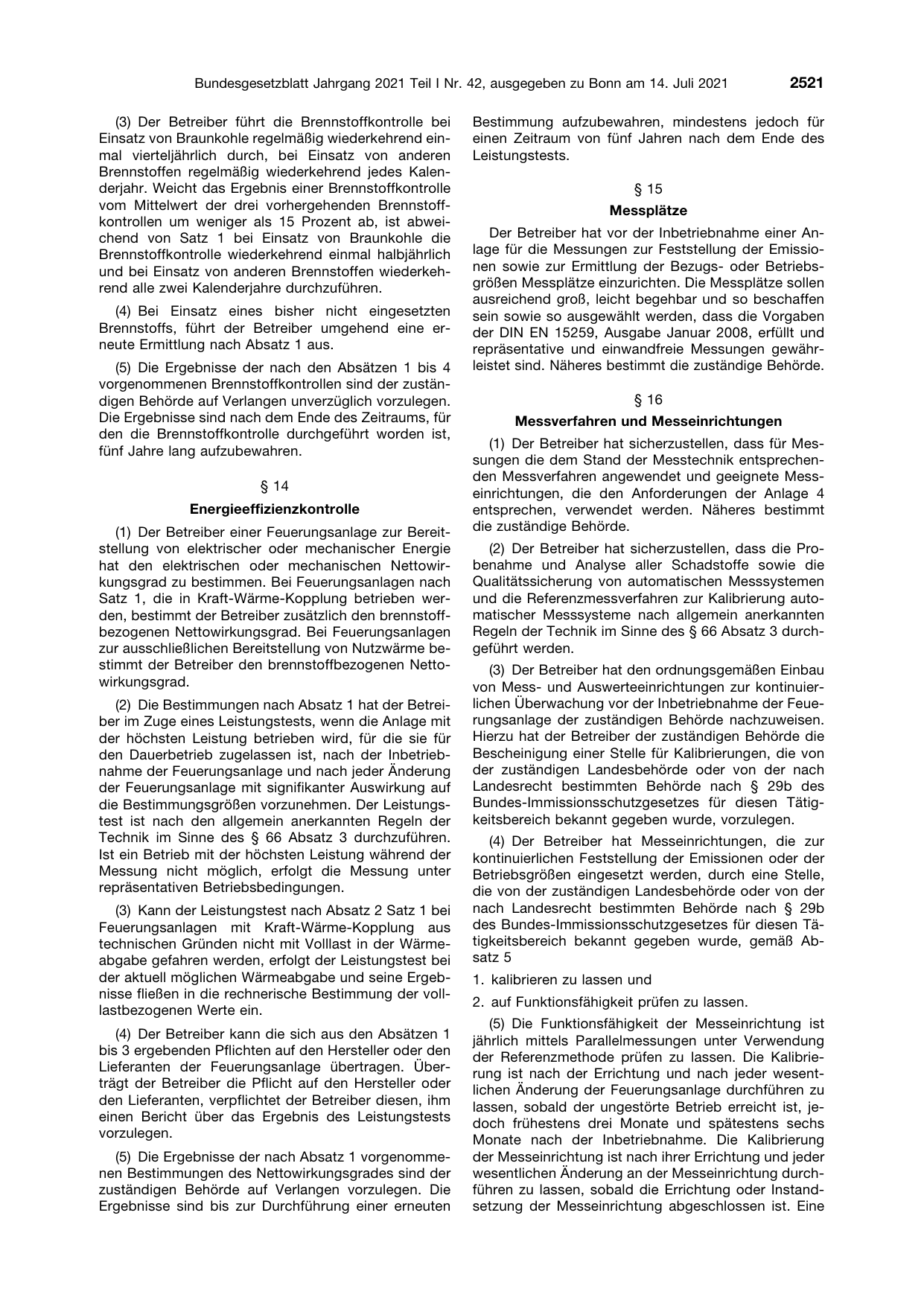 BGBl. 2021, Seite 2521 — Originalseite als Abbildung