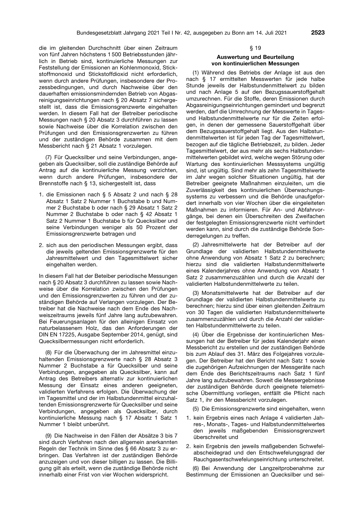 BGBl. 2021, Seite 2523 — Originalseite als Abbildung