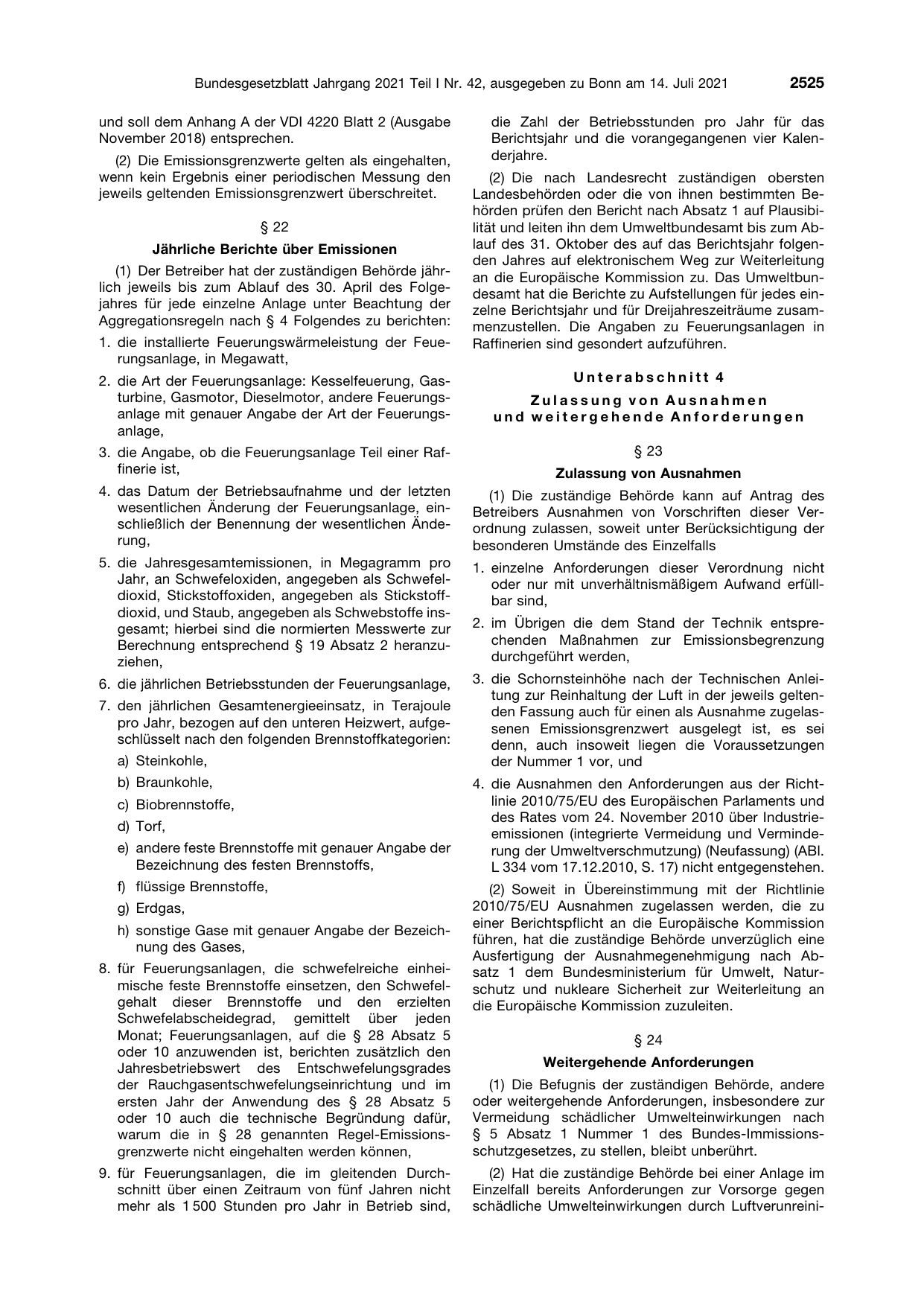 BGBl. 2021, Seite 2525 — Originalseite als Abbildung
