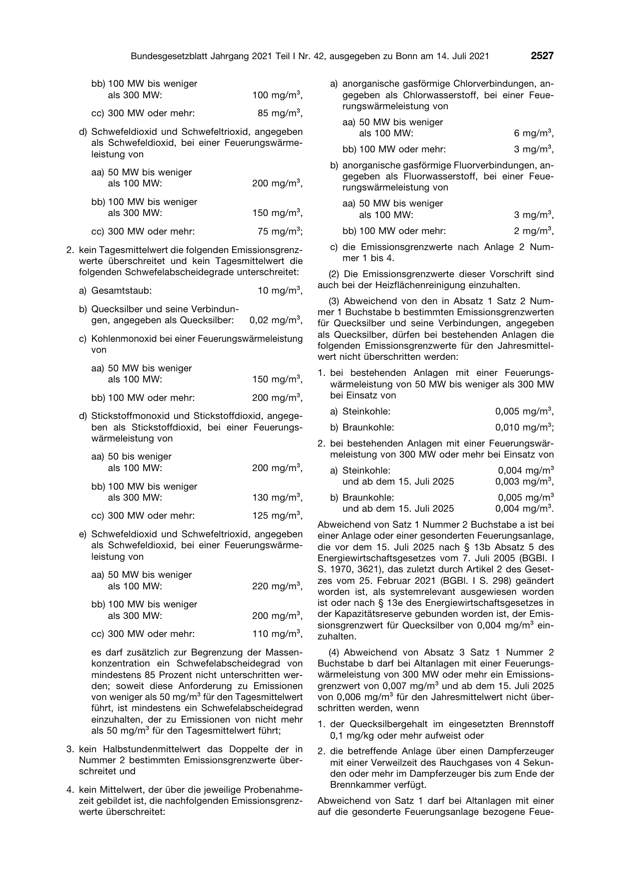 BGBl. 2021, Seite 2527 — Originalseite als Abbildung