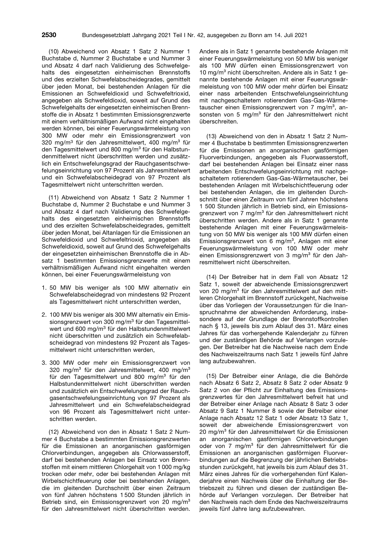 BGBl. 2021, Seite 2530 — Originalseite als Abbildung