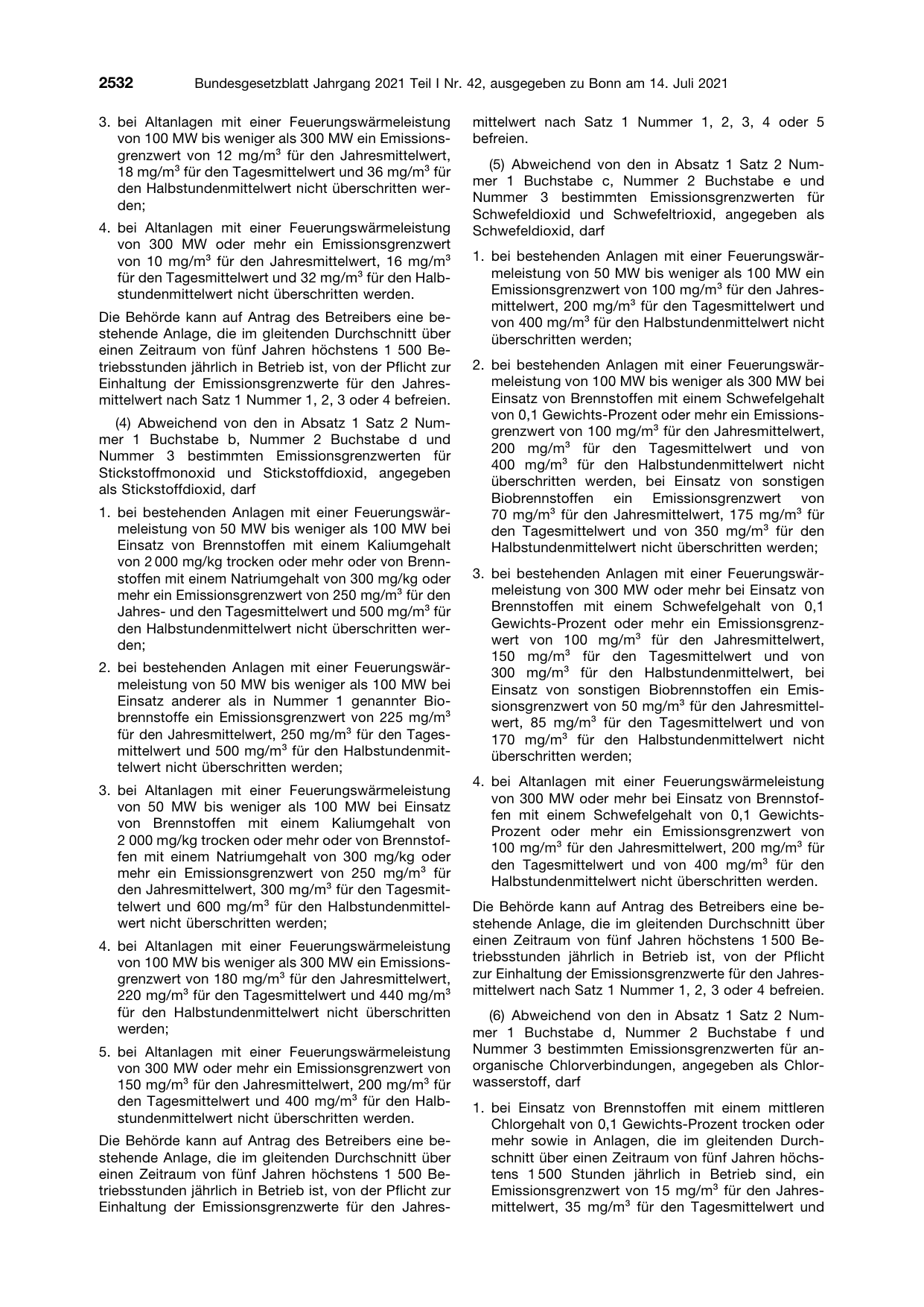 BGBl. 2021, Seite 2532 — Originalseite als Abbildung